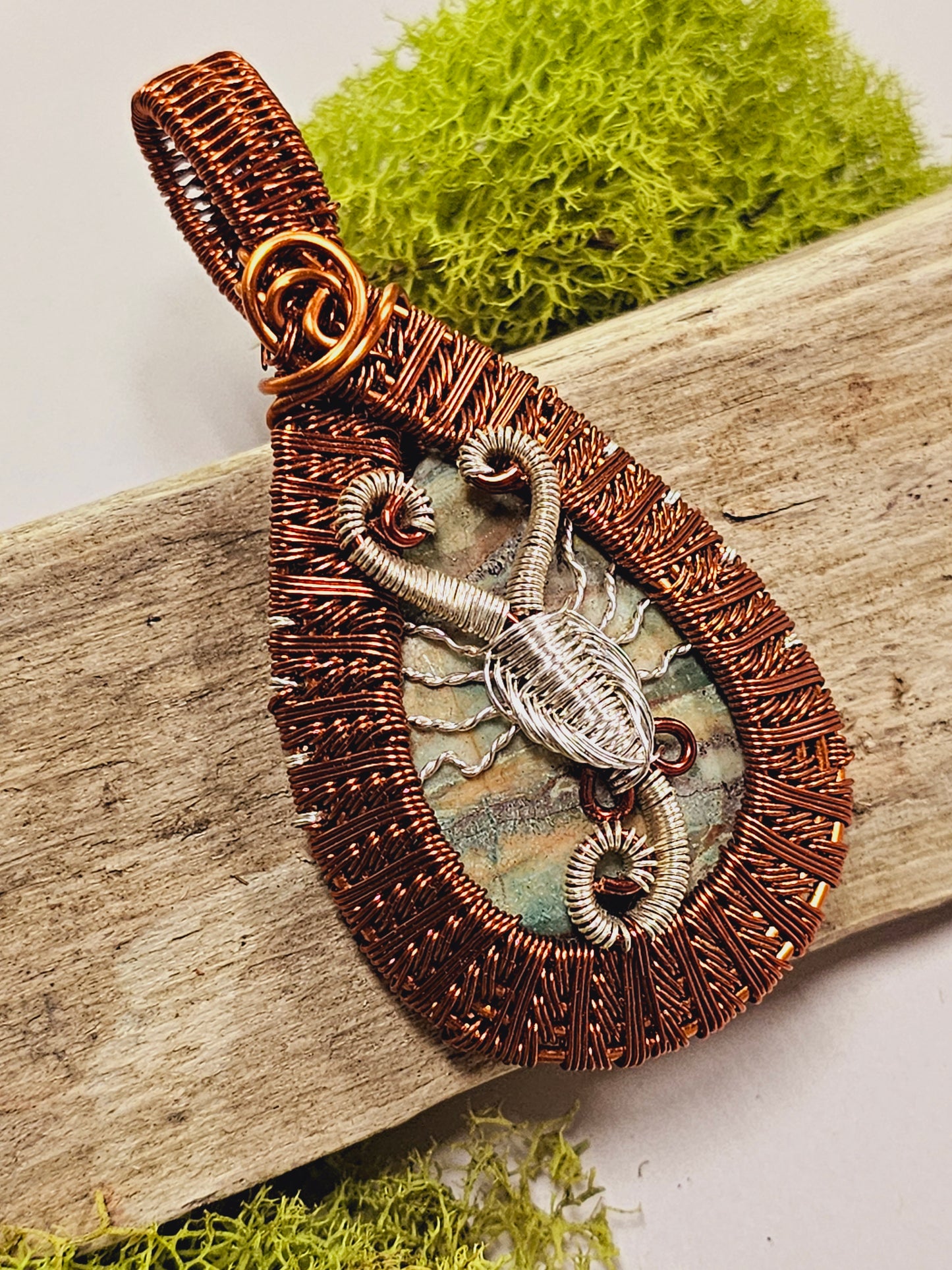 Scorpion Wire Wrapped Necklace Pendant