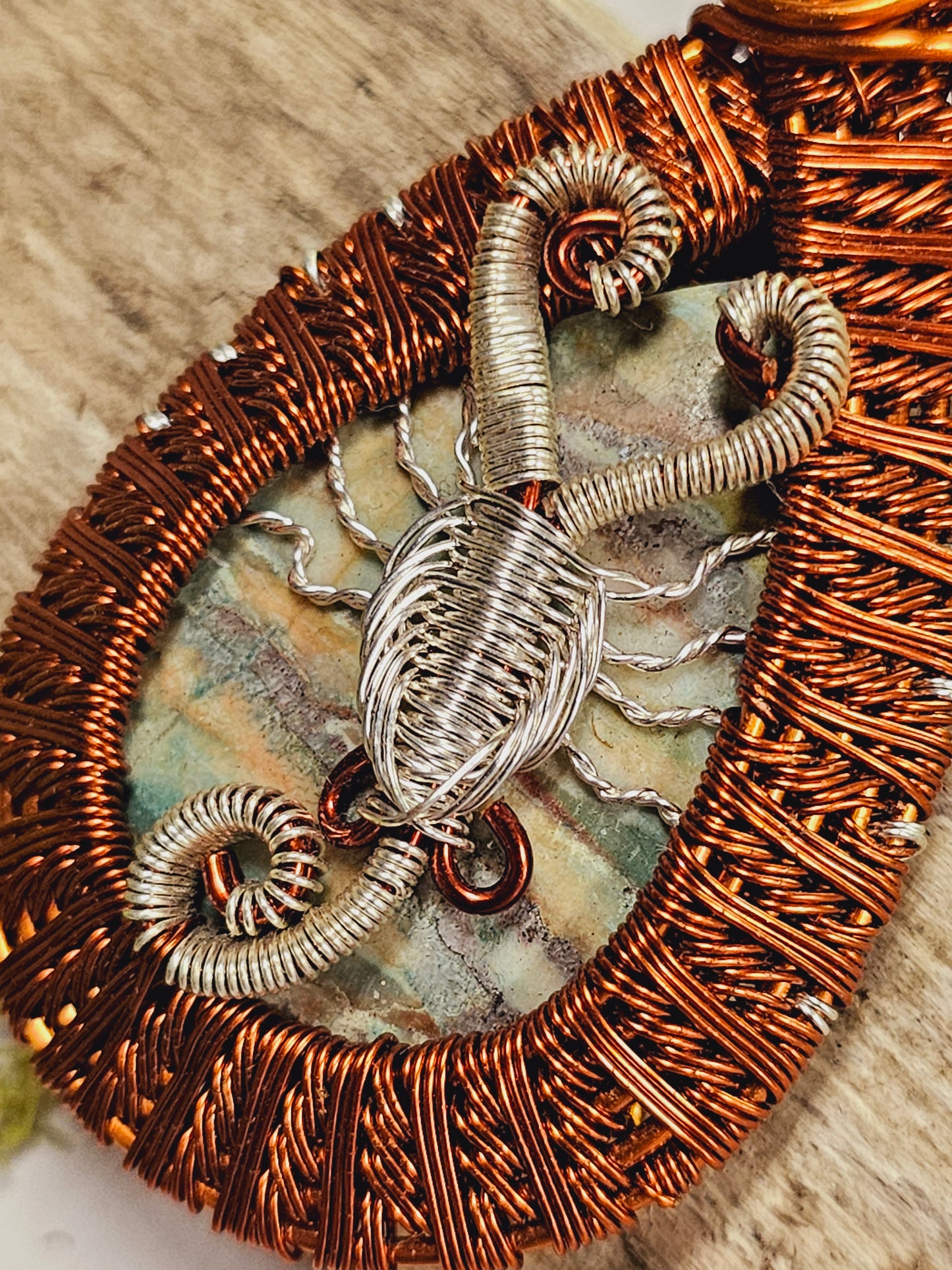 Scorpion Wire Wrapped Necklace Pendant