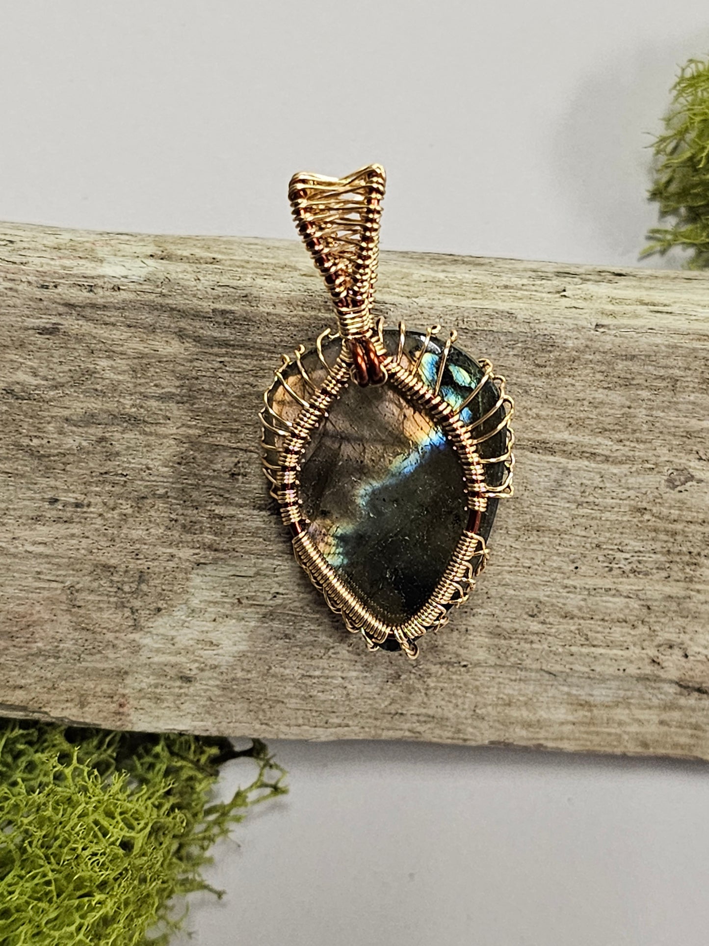Tree of Life Labradorite Wire Wrapped Necklace Pendant