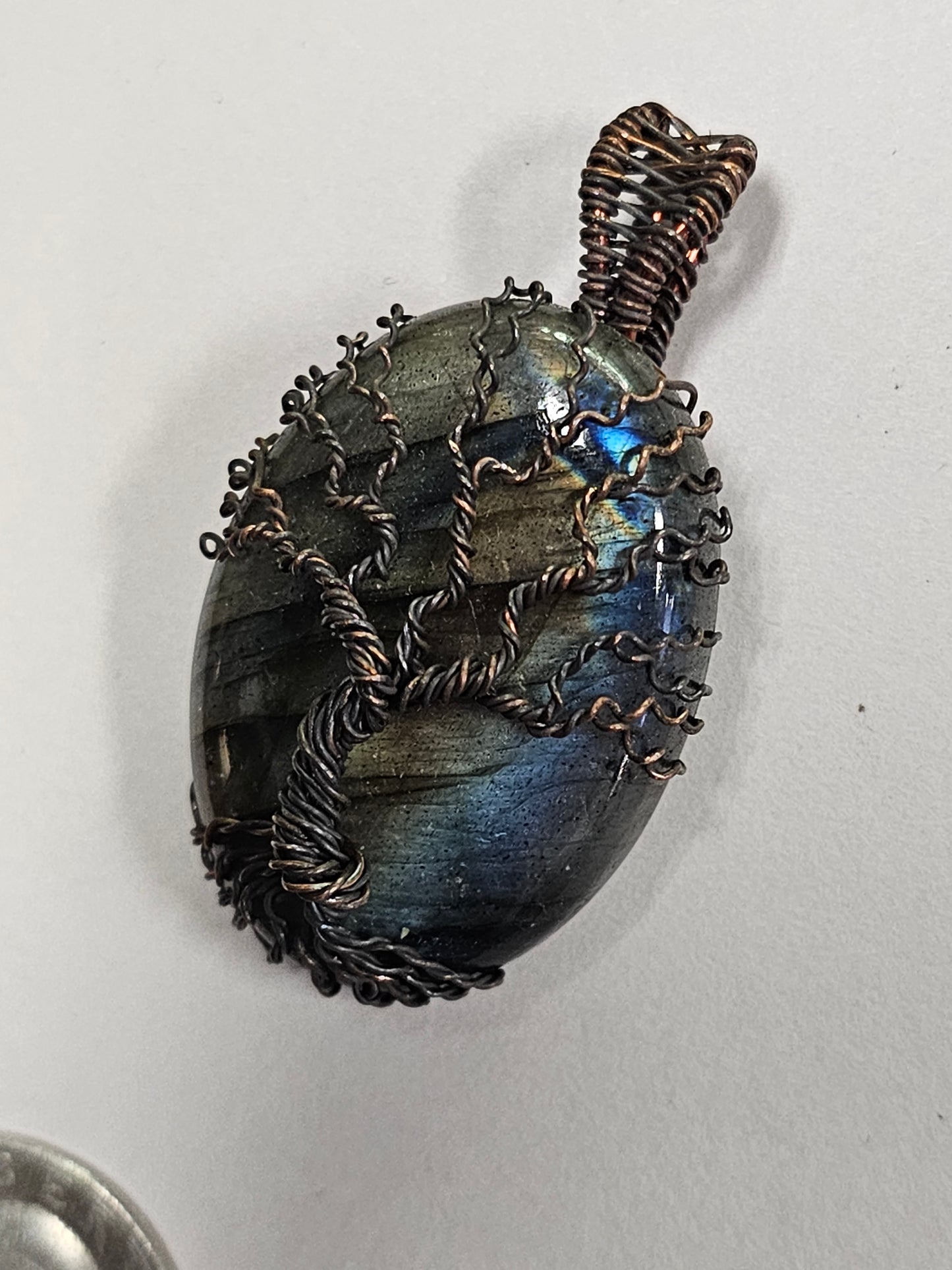 Tree of Life Labradorite Wire Wrapped Necklace Pendant