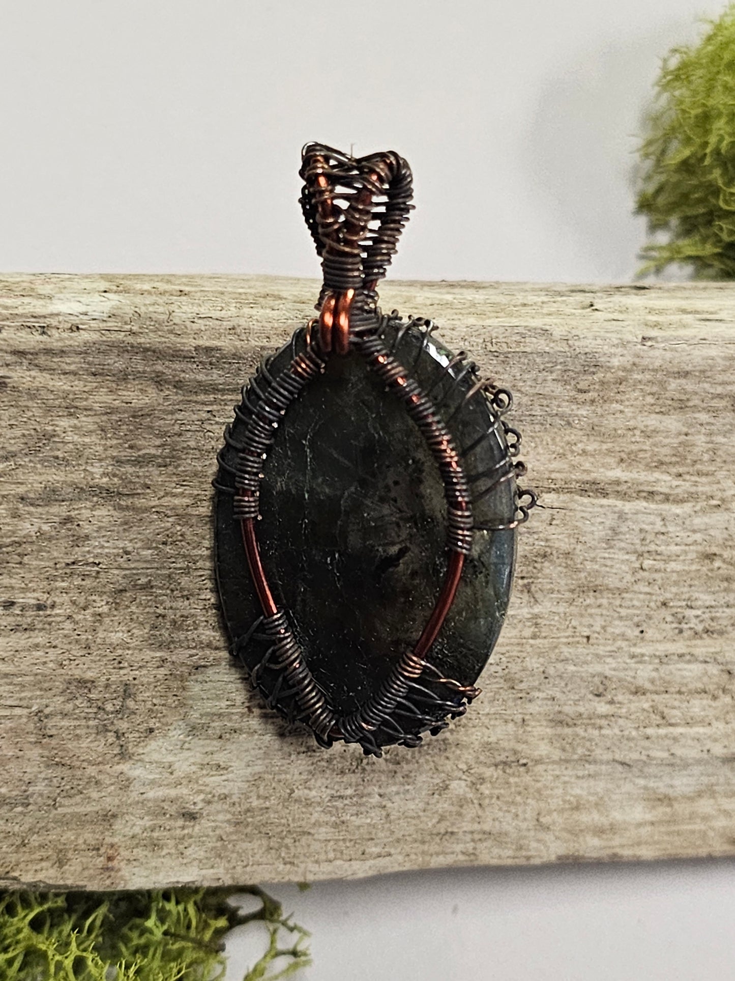 Tree of Life Labradorite Wire Wrapped Necklace Pendant