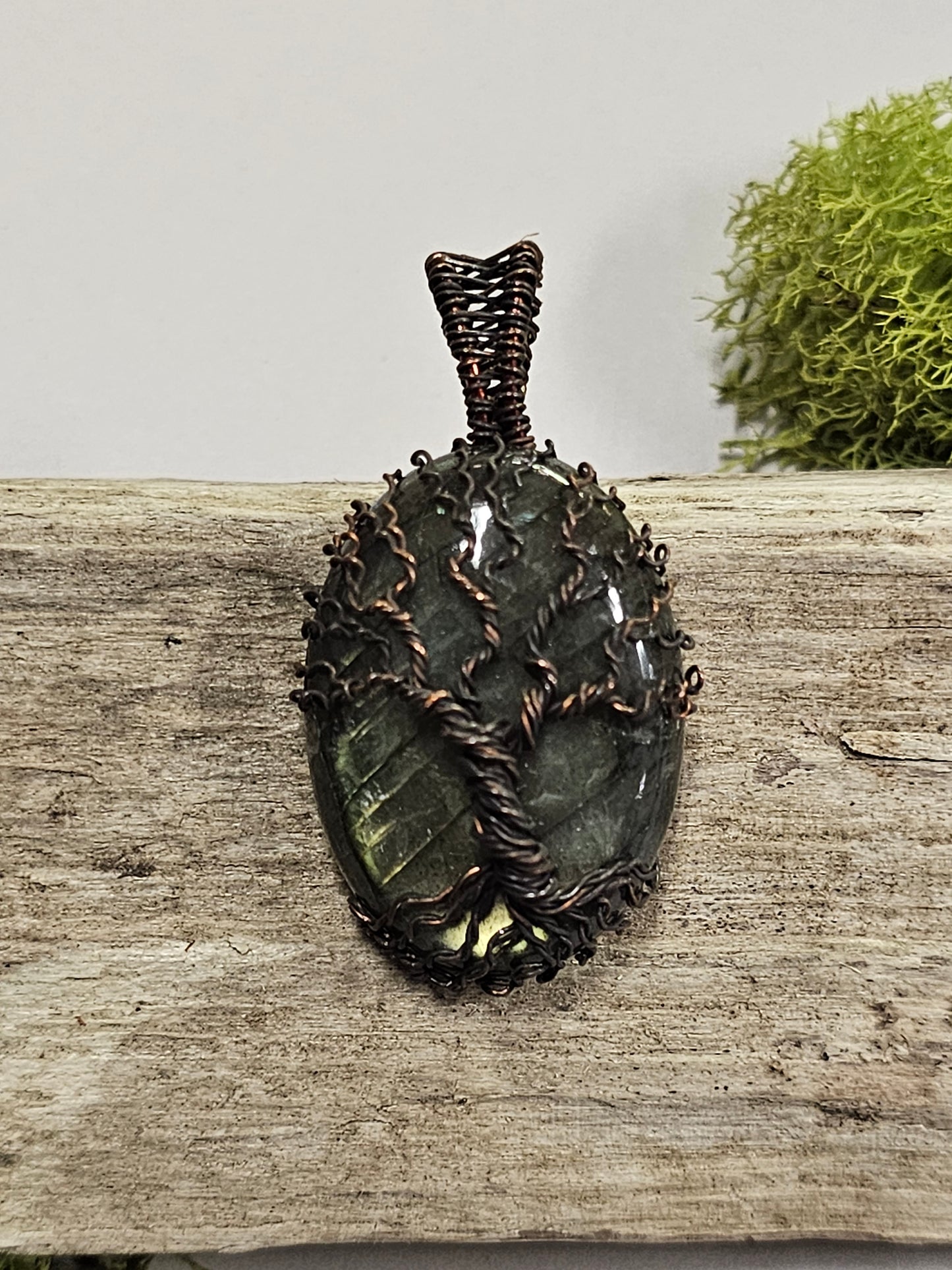 Tree of Life Labradorite Wire Wrapped Necklace Pendant