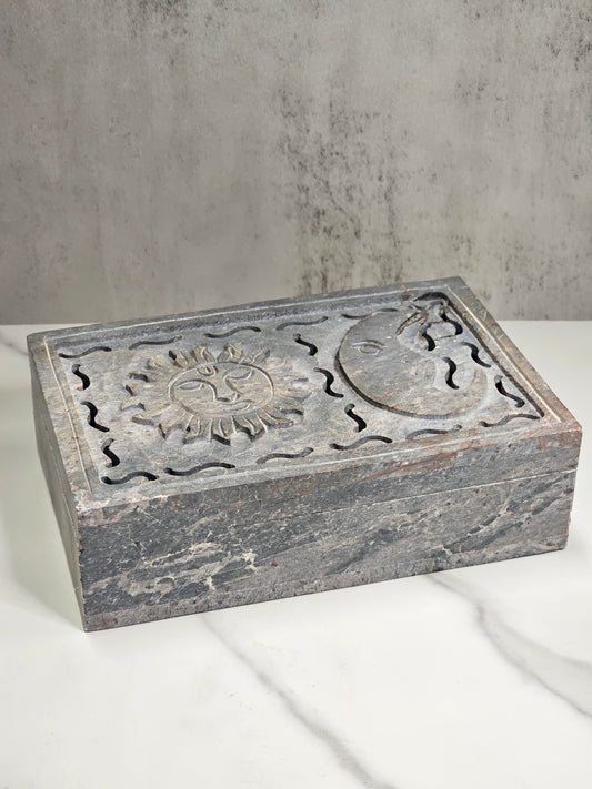 Soapstone Sun and Moon Box
