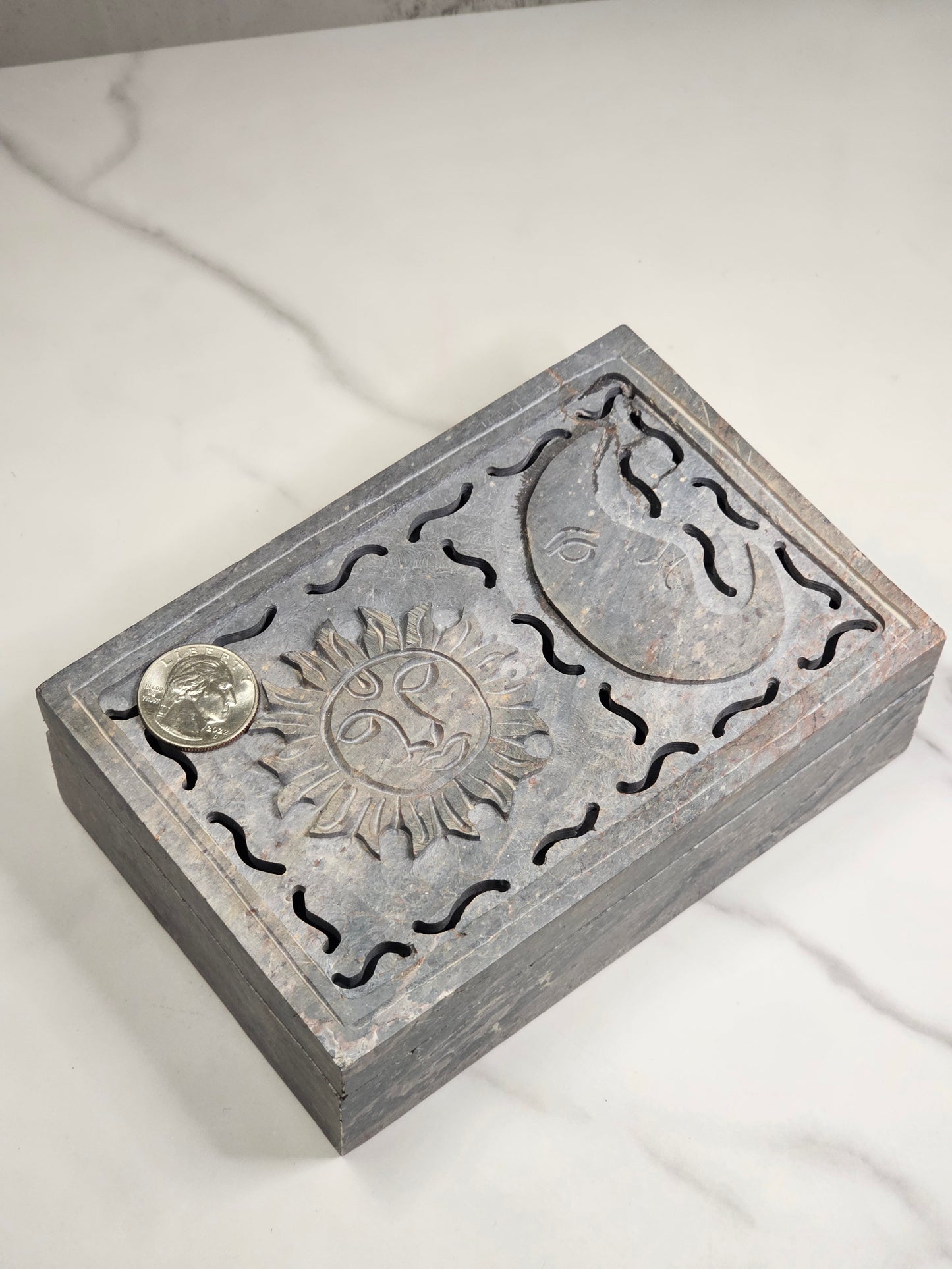 Soapstone Sun and Moon Box