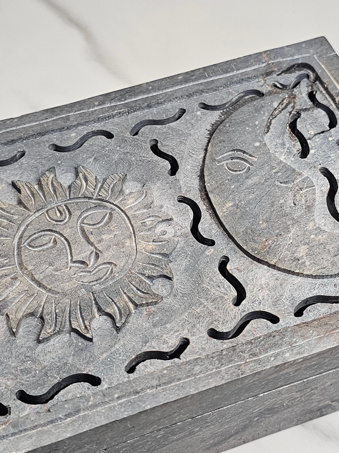 Soapstone Sun and Moon Box