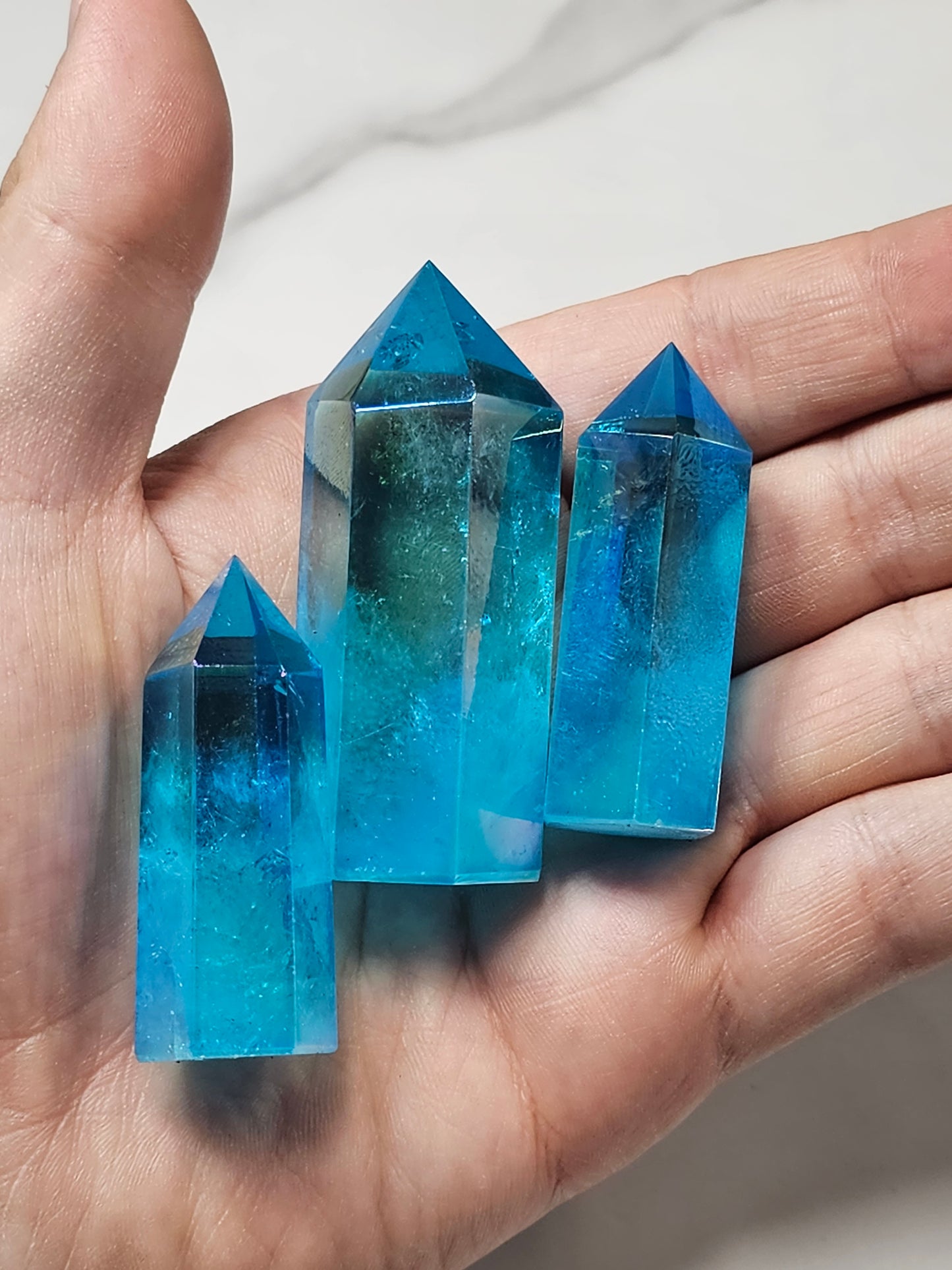 Angel Aura Aqua Quartz Tower