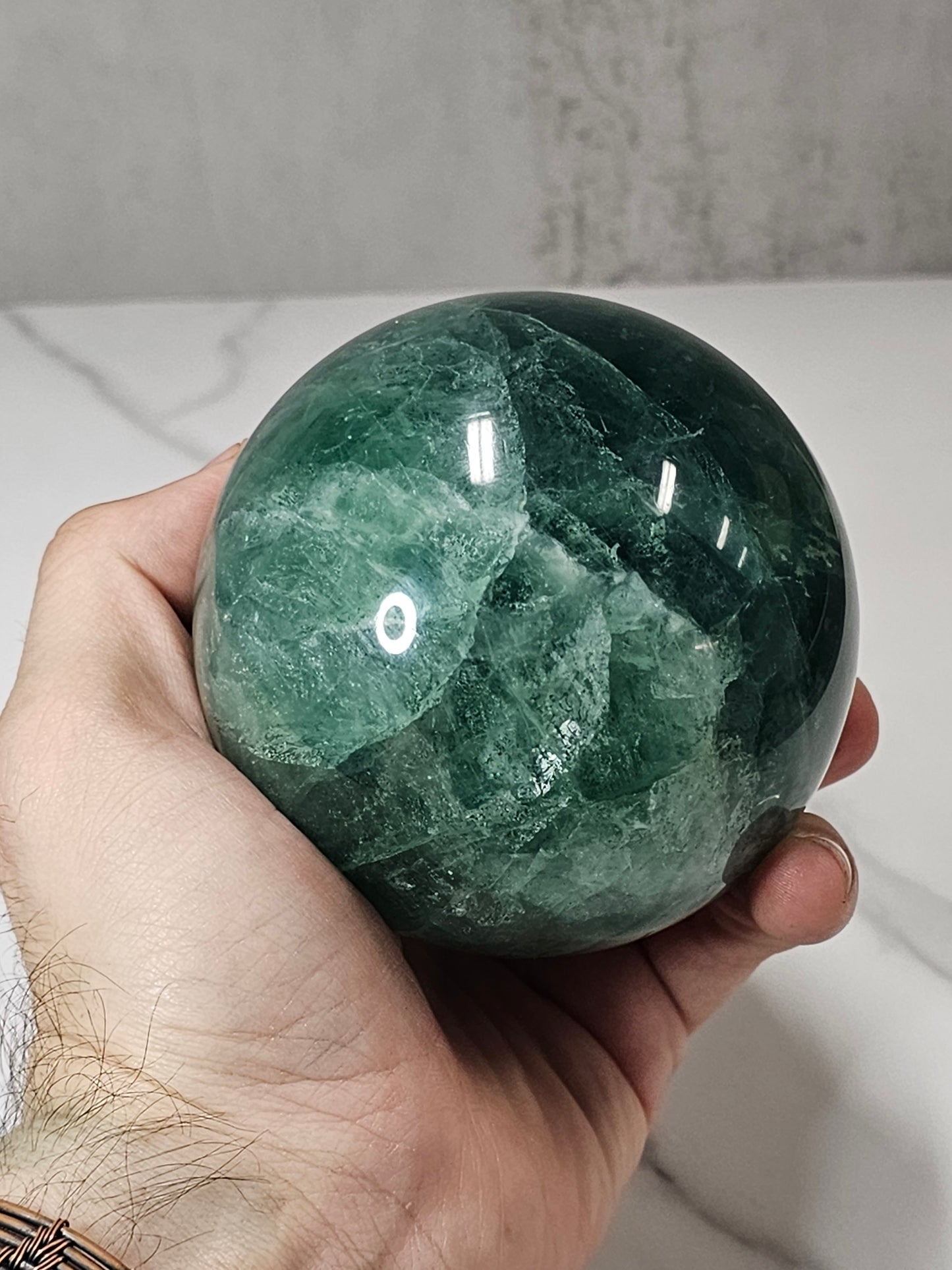 Green Fluorite Sphere