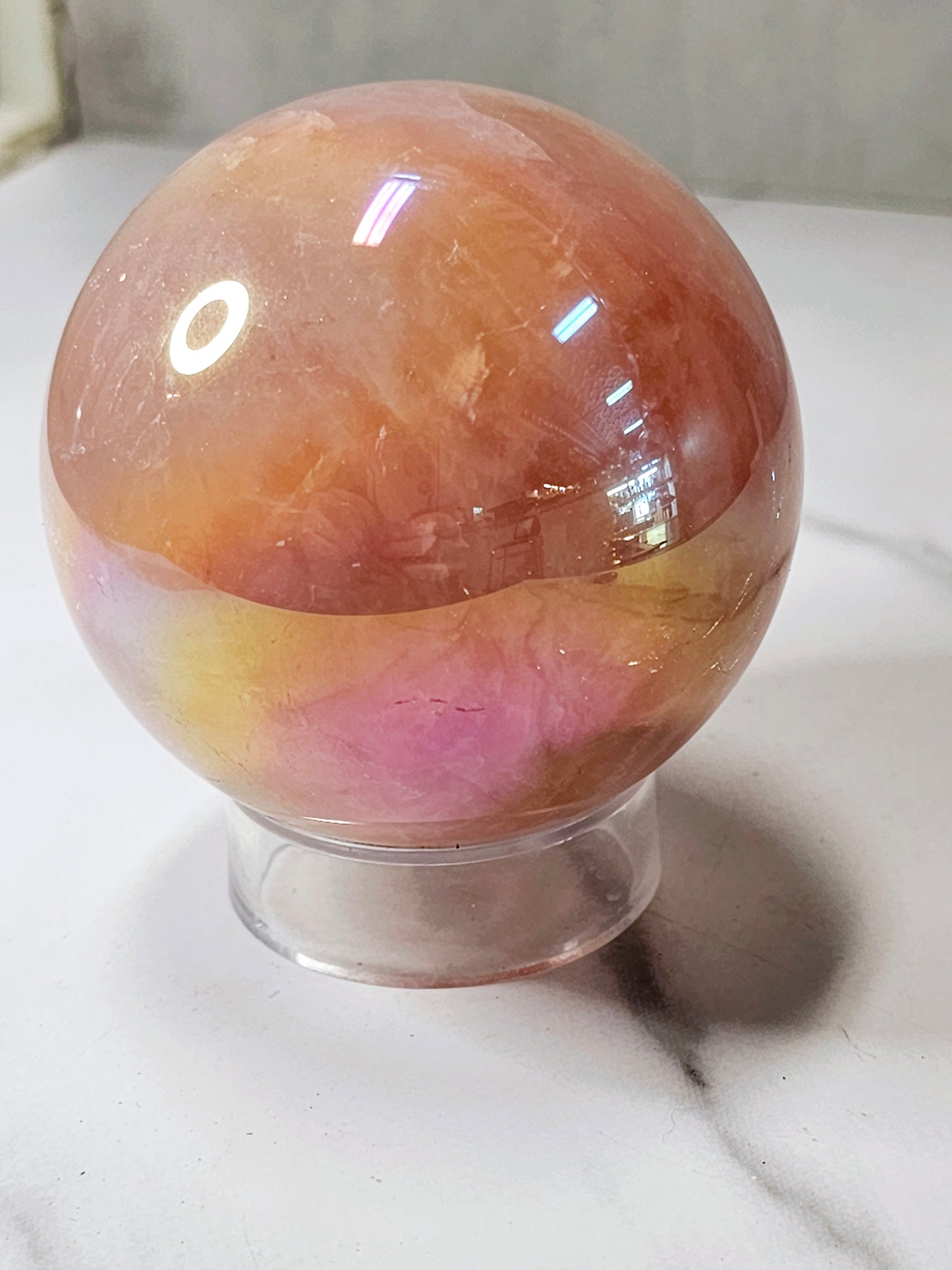 Aura Rose Quartz Sphere
