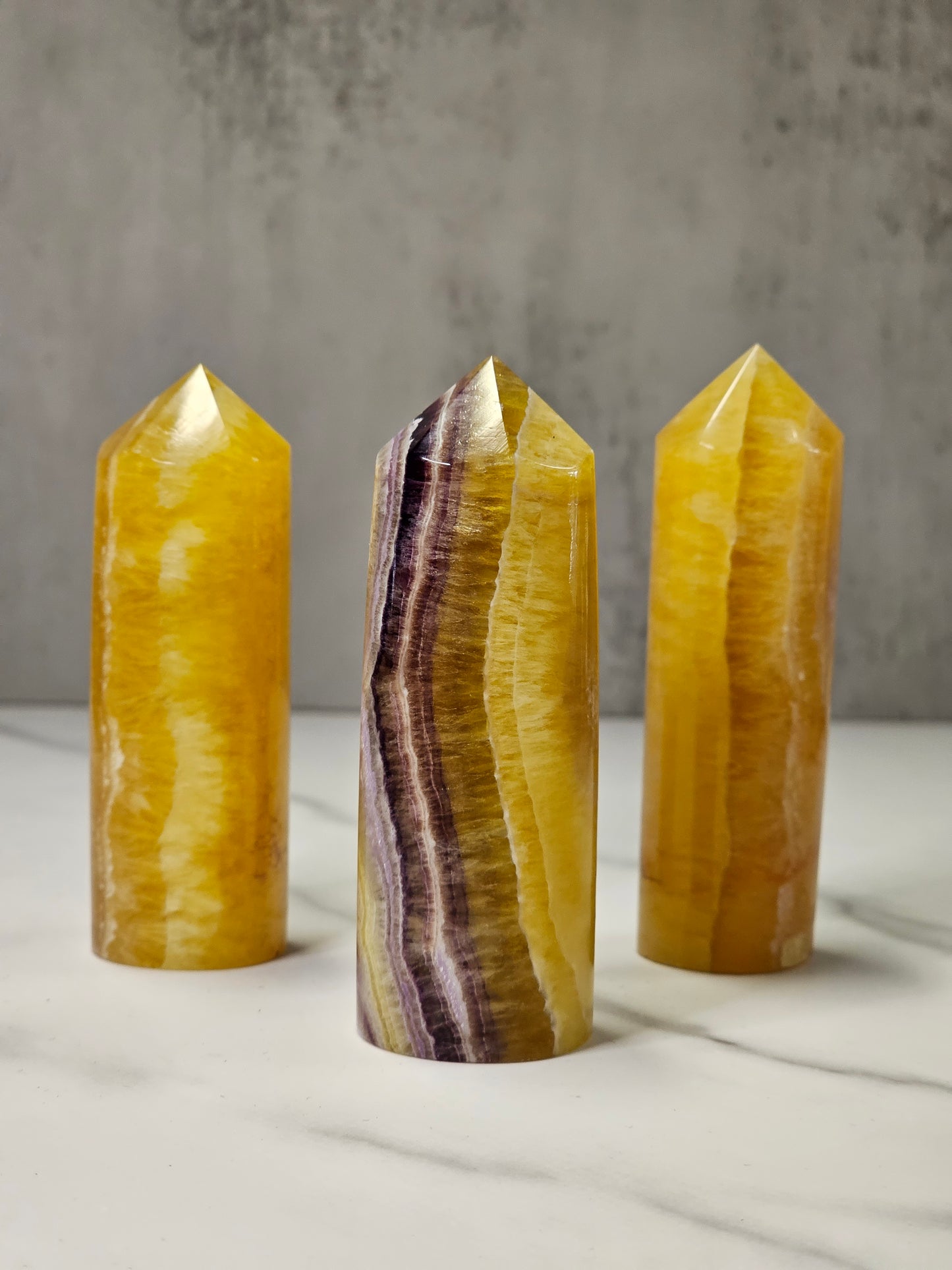Yellow Fluorite Cylinder Tower