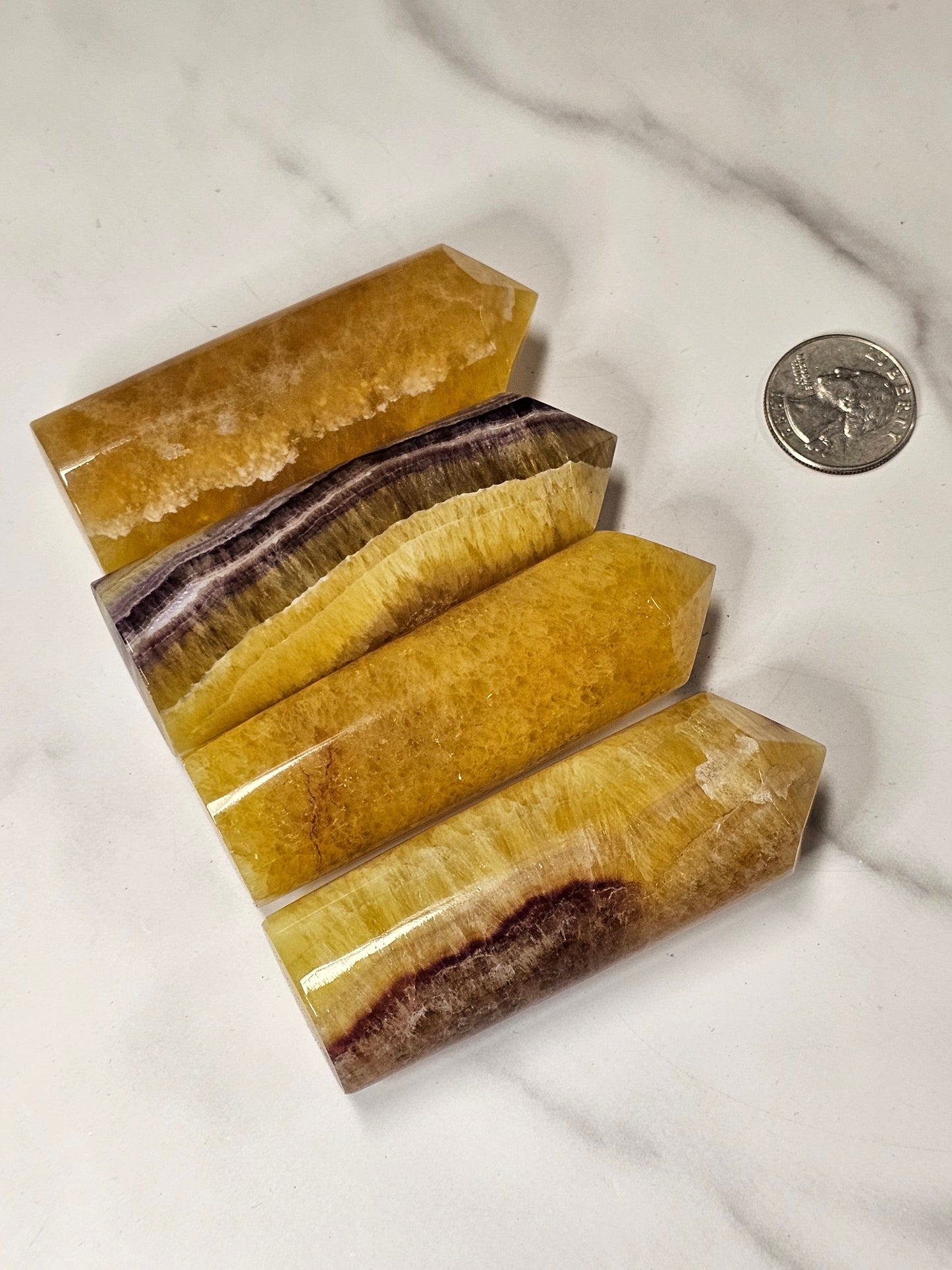 Yellow Fluorite Cylinder Tower