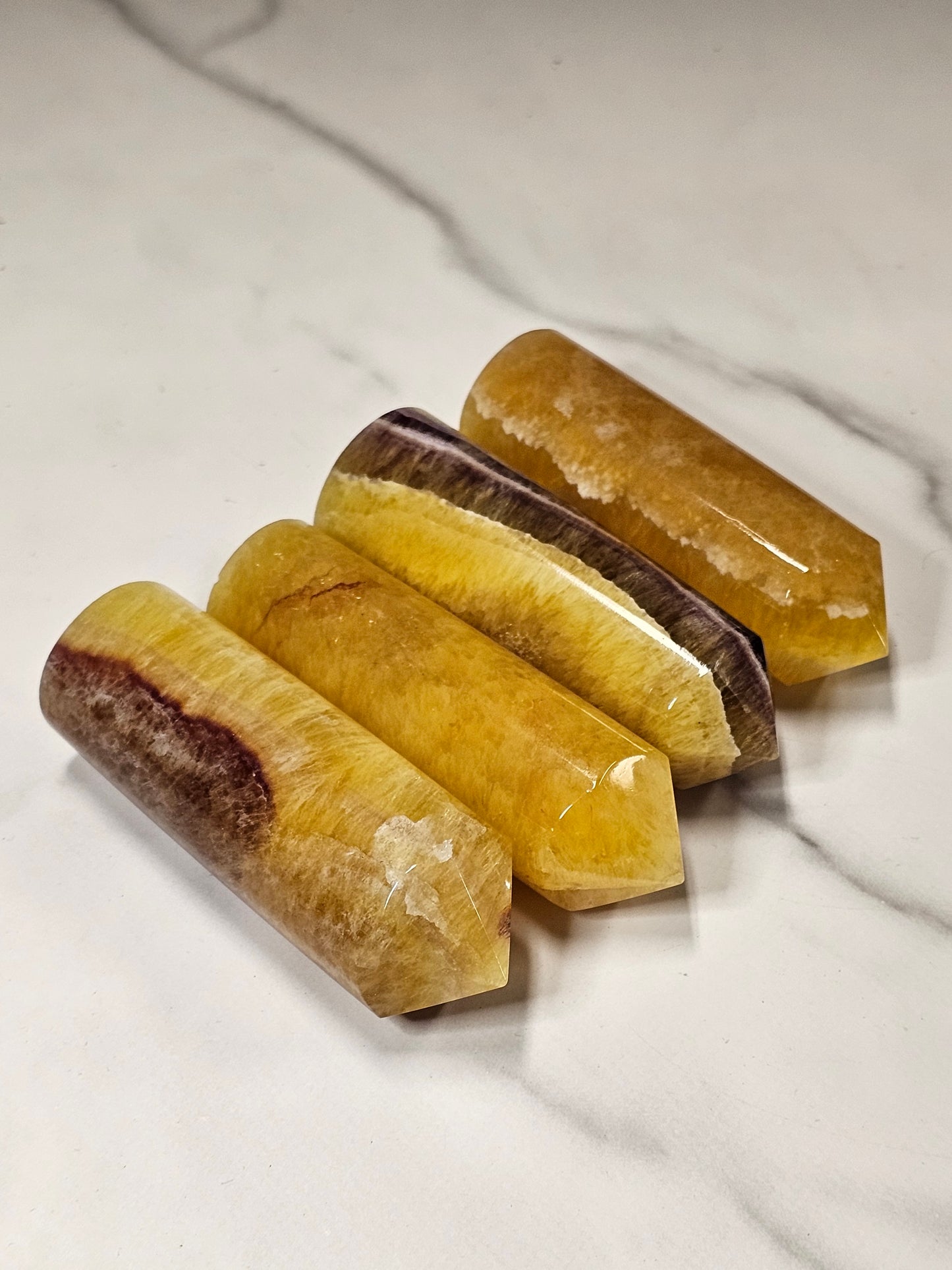 Yellow Fluorite Cylinder Tower