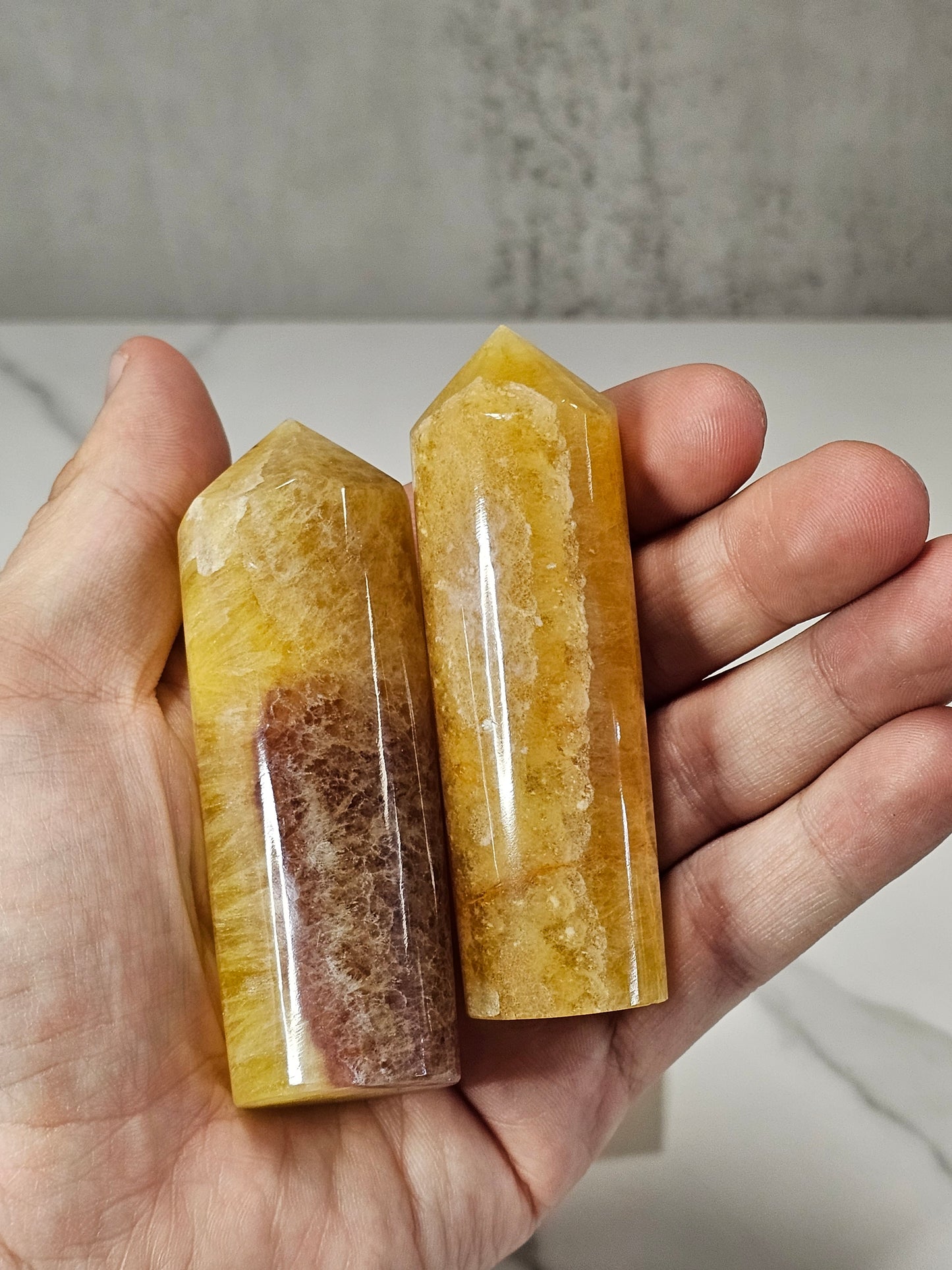 Yellow Fluorite Cylinder Tower