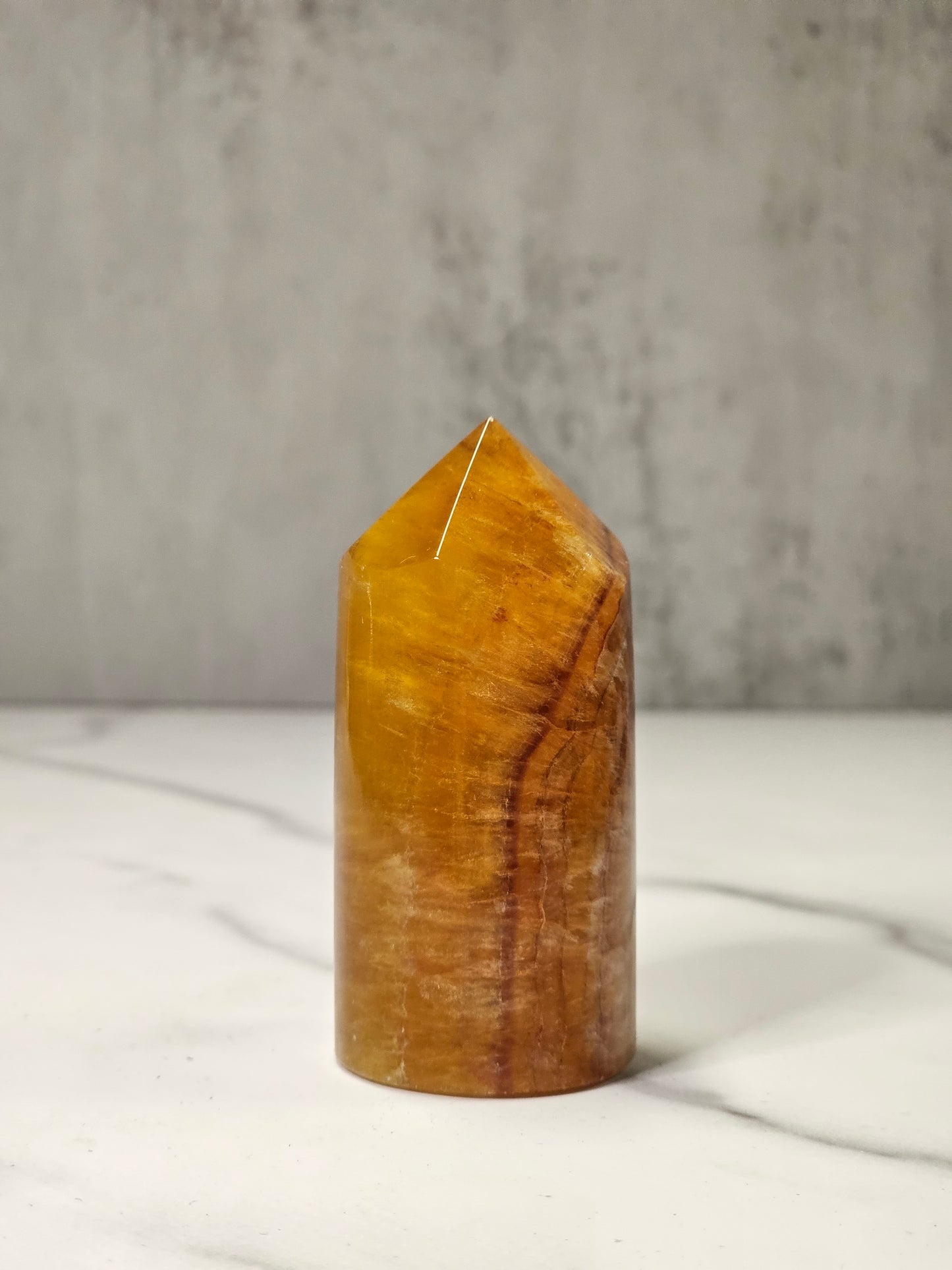Yellow Fluorite Cylinder Tower