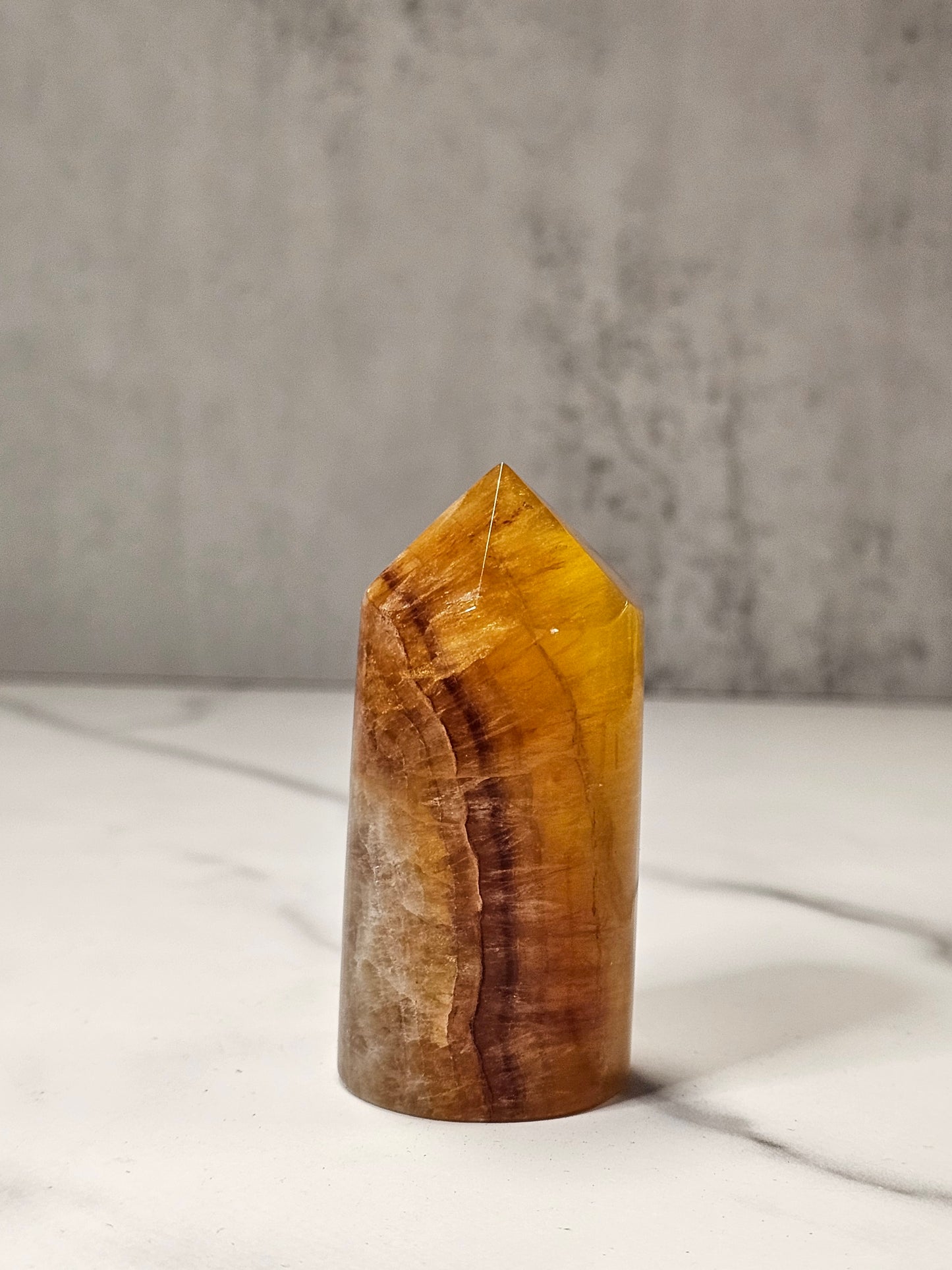 Yellow Fluorite Cylinder Tower
