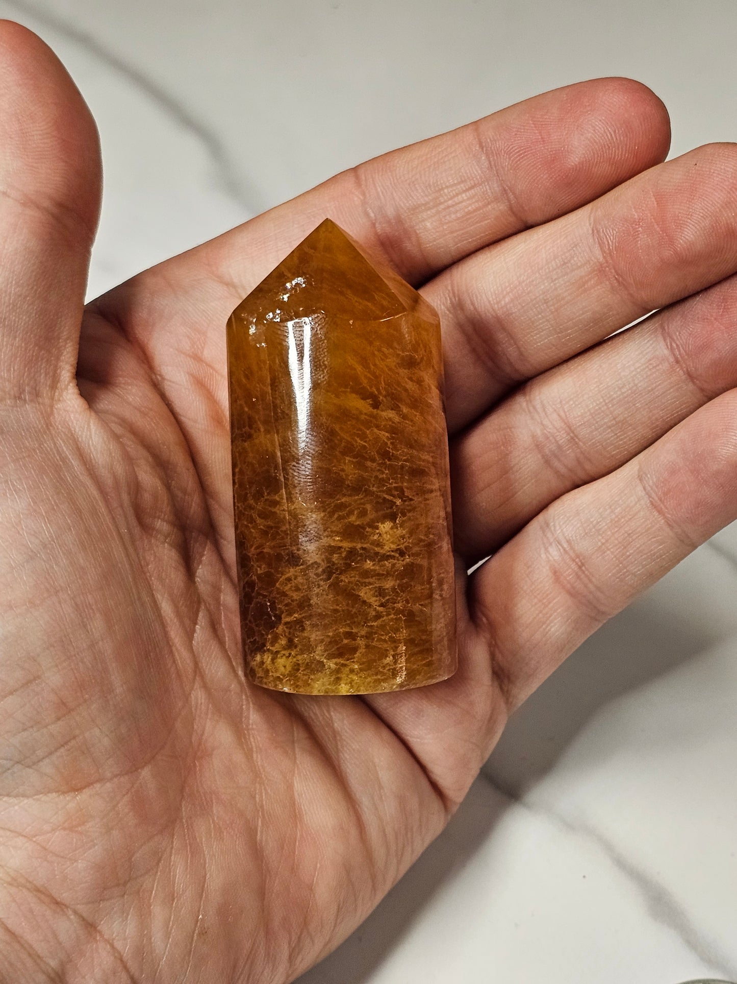 Yellow Fluorite Cylinder Tower