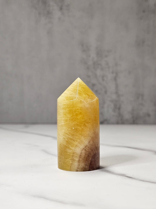 Yellow Fluorite Cylinder Tower