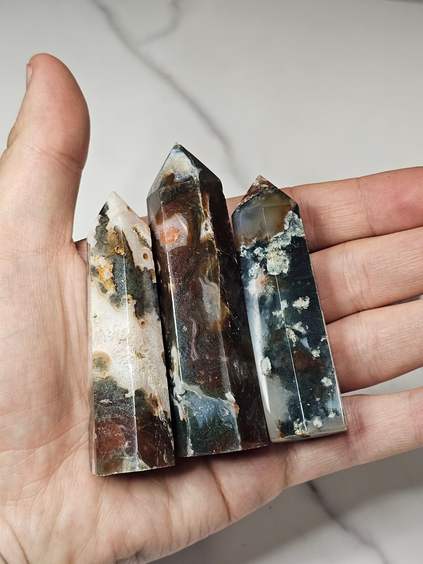 Red Moss Agate Tower