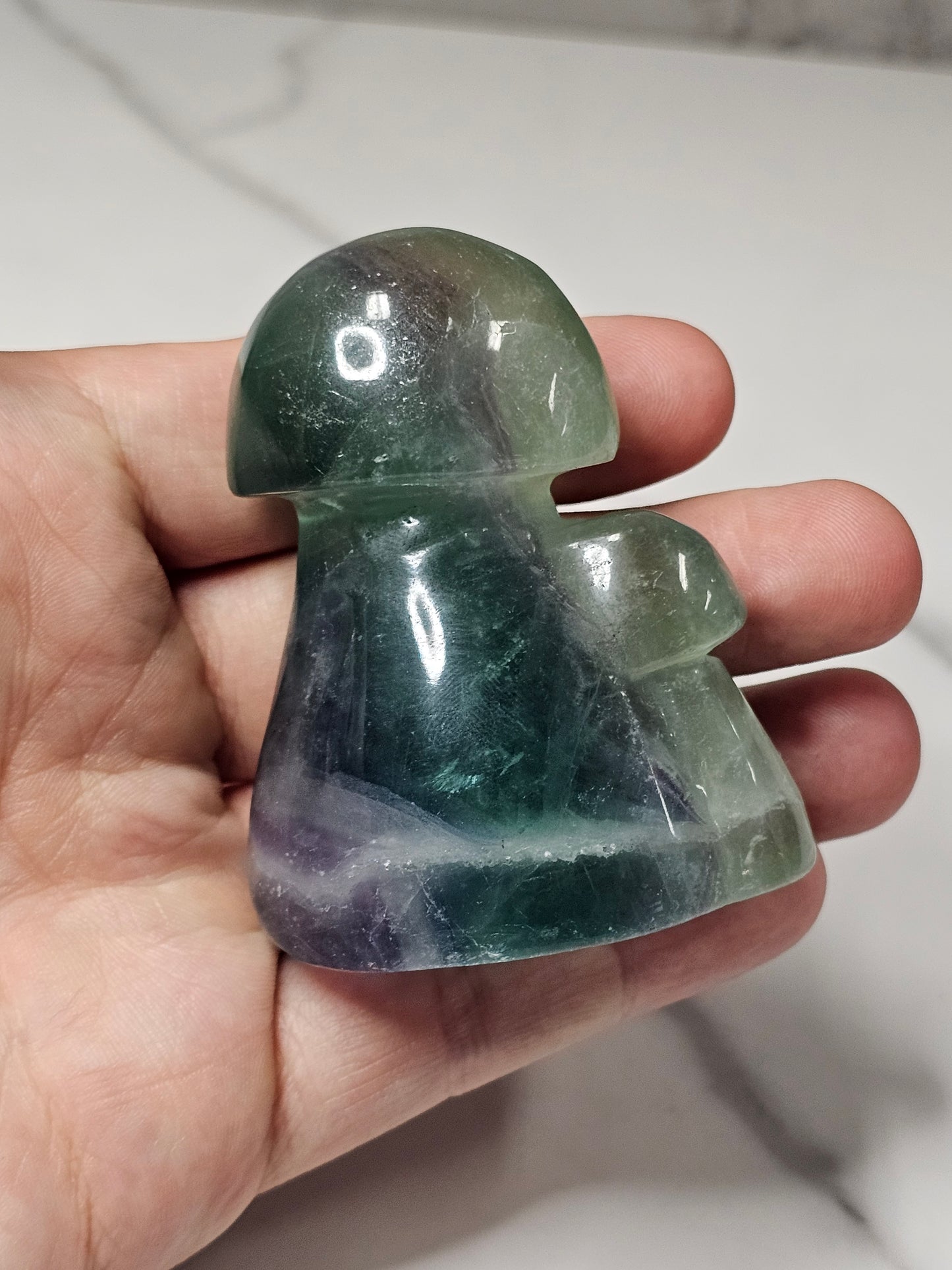 Fluorite Mushroom Carving