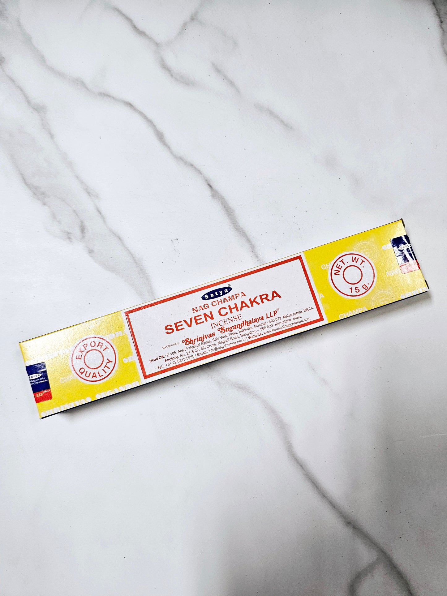Seven Chakra Satya Incense Sticks 15g
