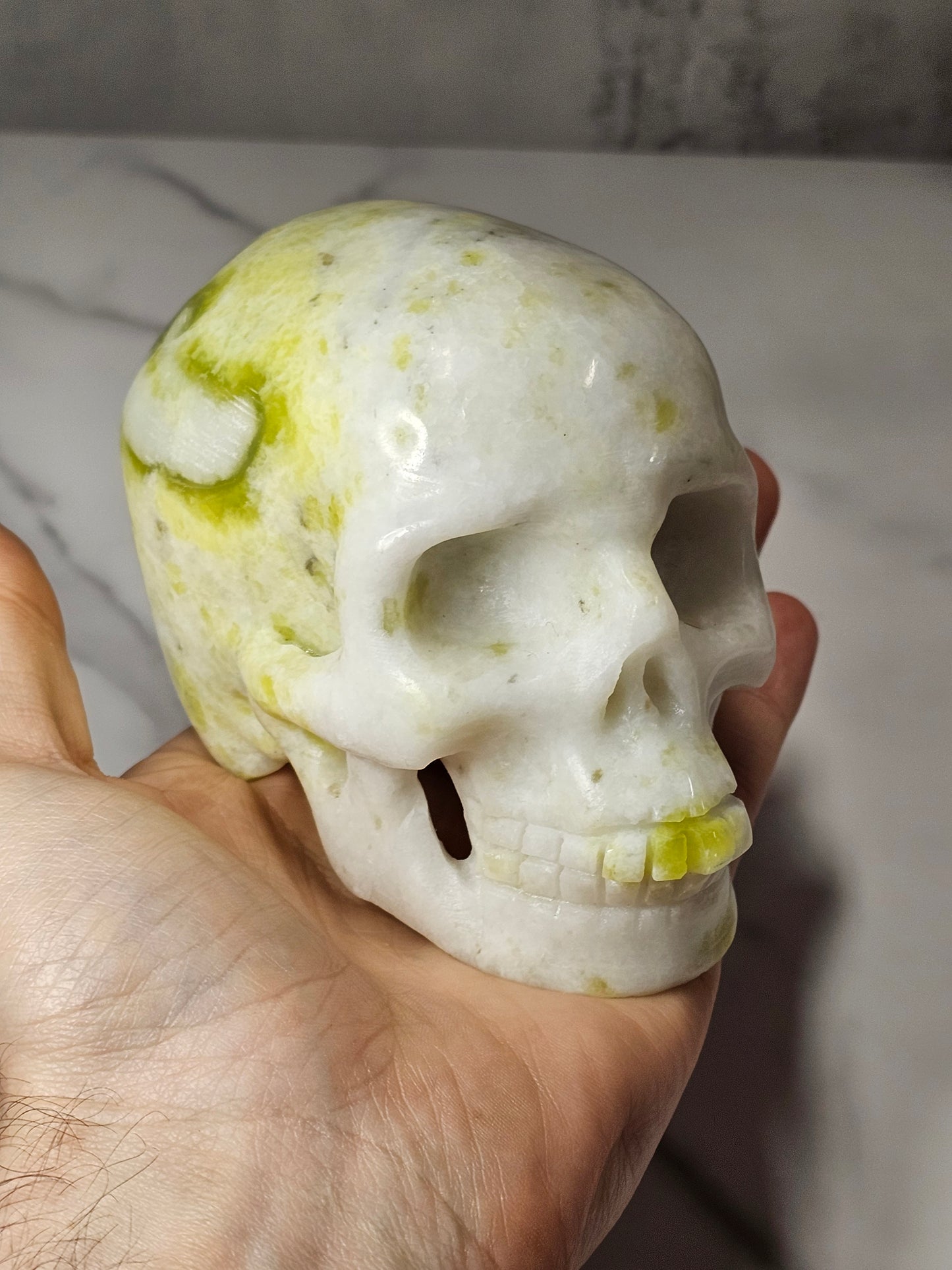 White Jade Skull Carving