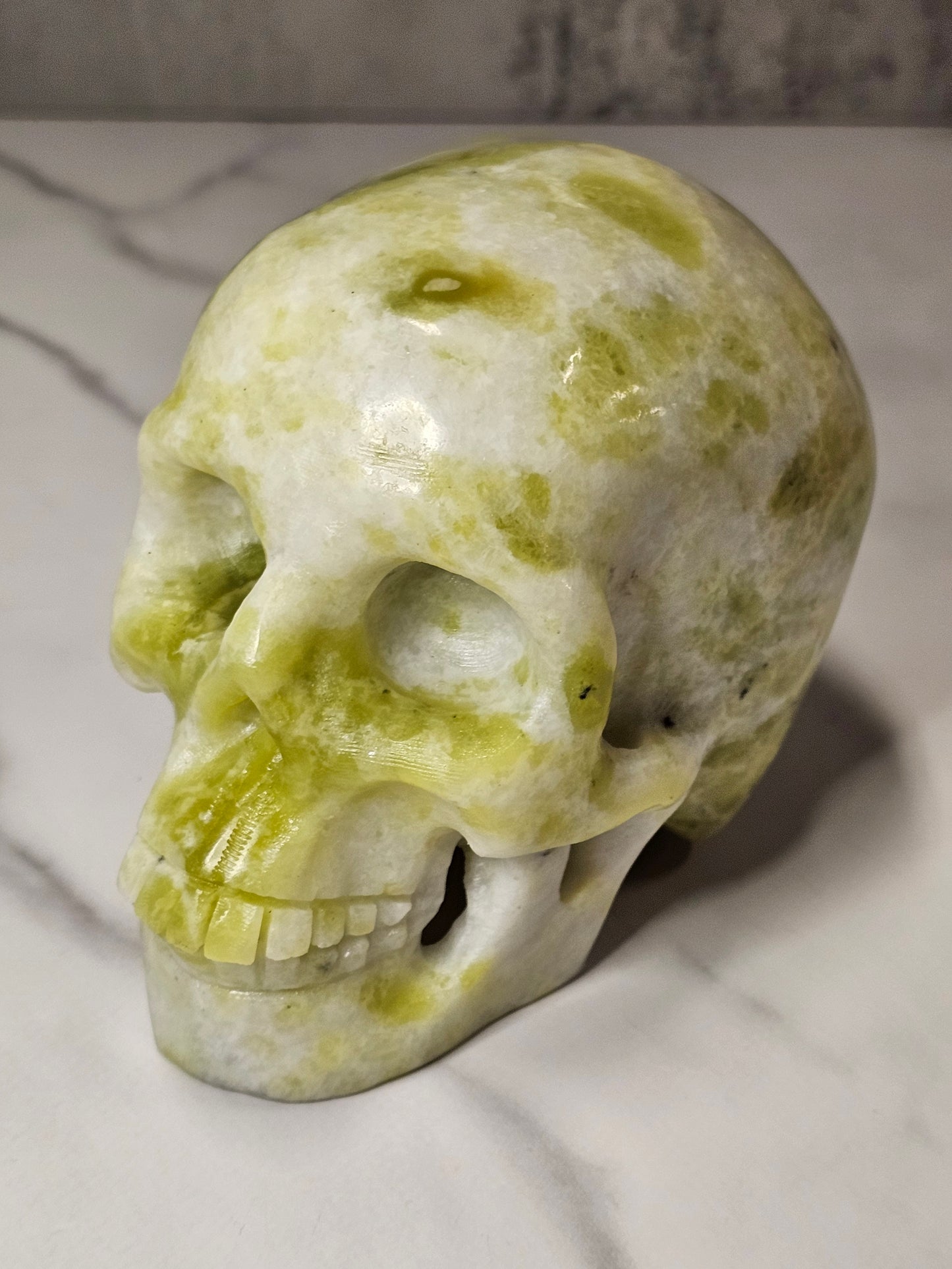 White Jade Skull Carving