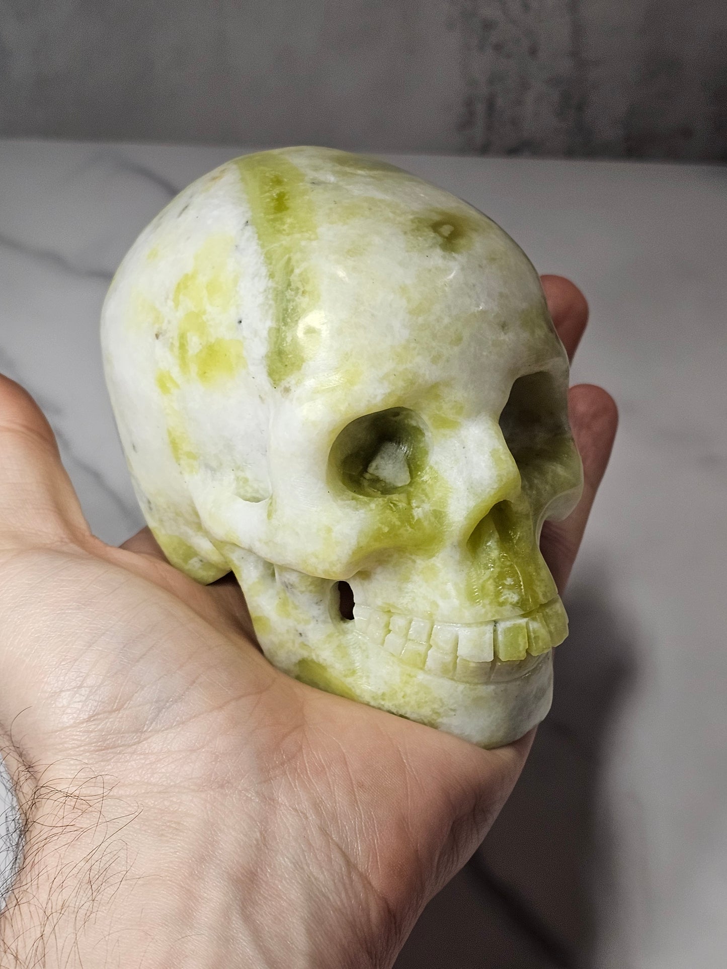 White Jade Skull Carving