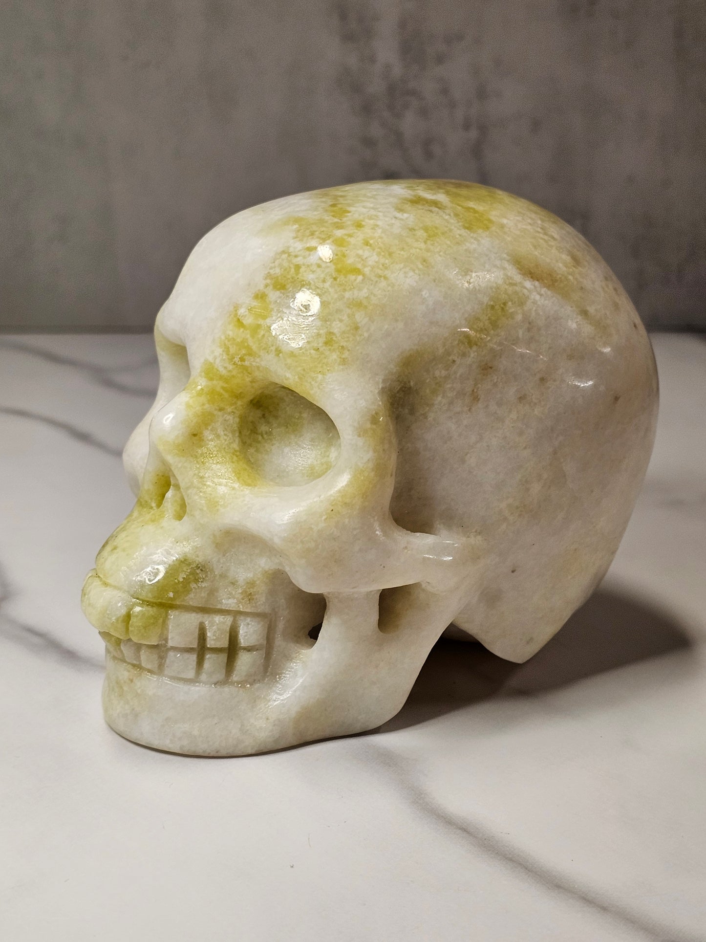 White Jade Skull Carving