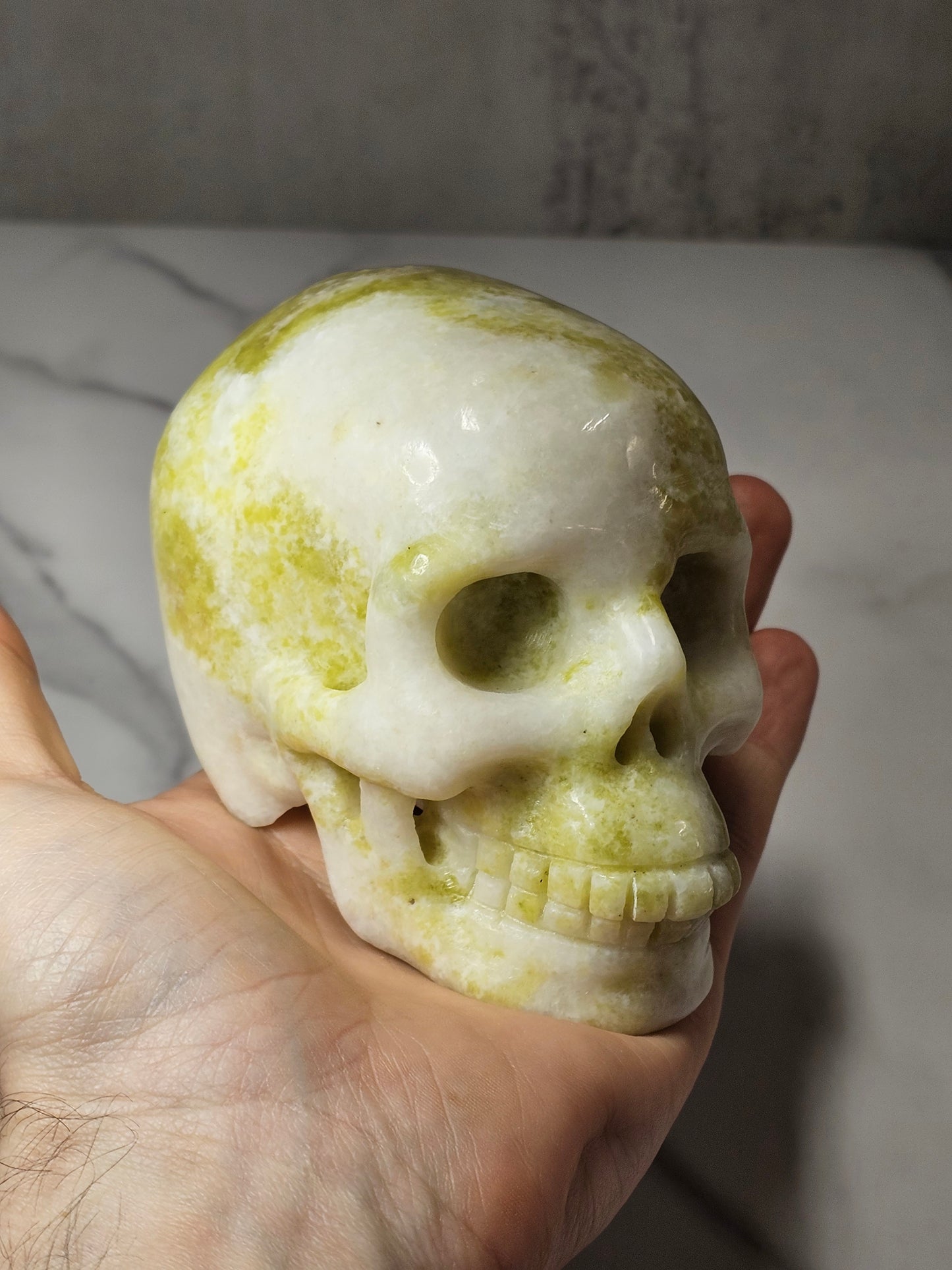 White Jade Skull Carving