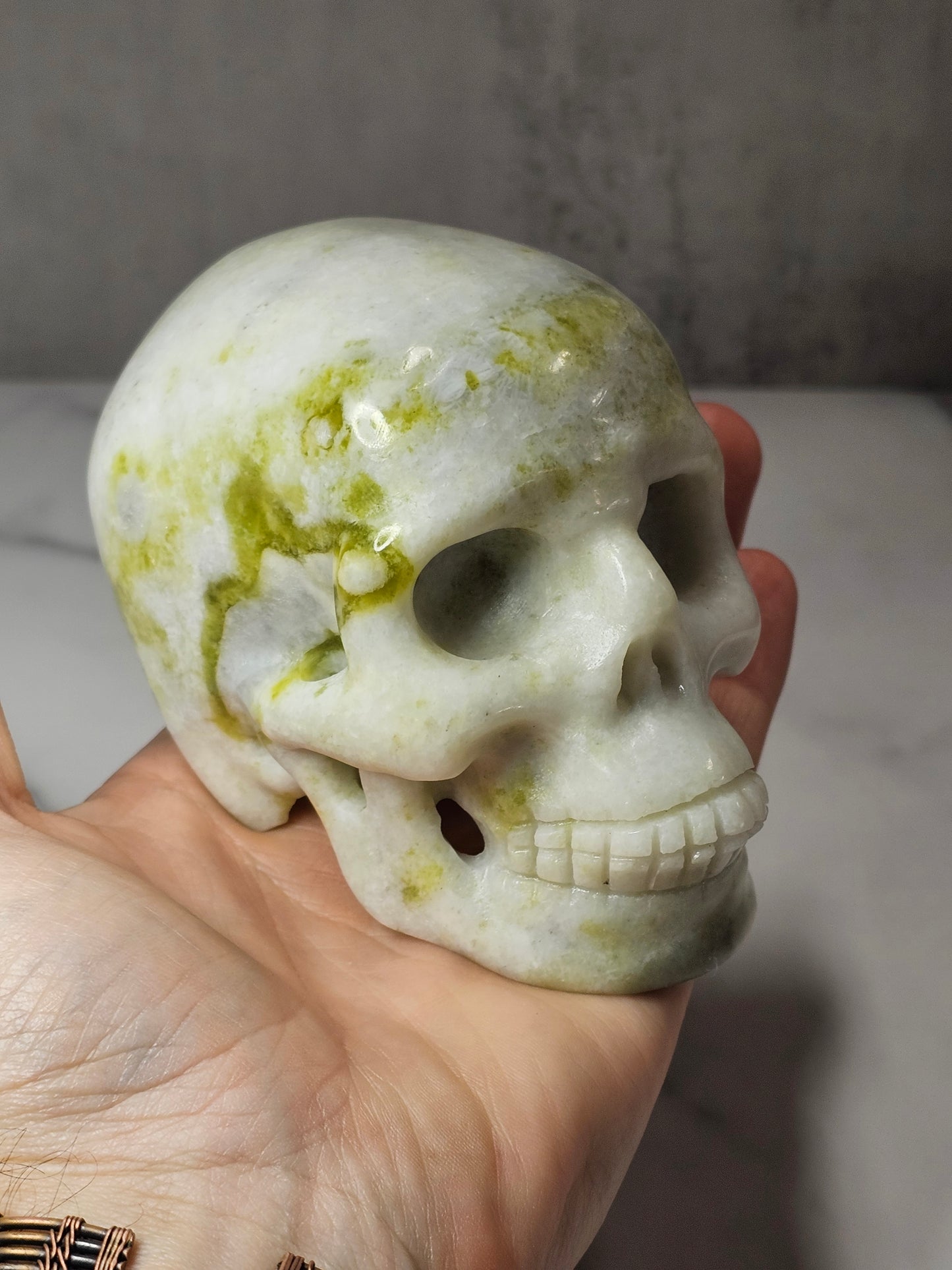 White Jade Skull Carving