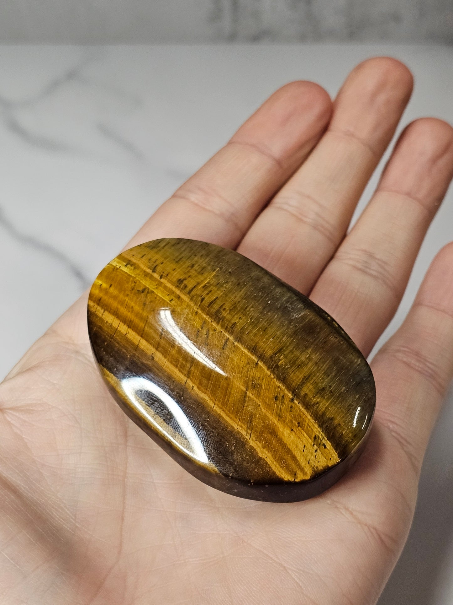 Tiger's Eye Palm Stone