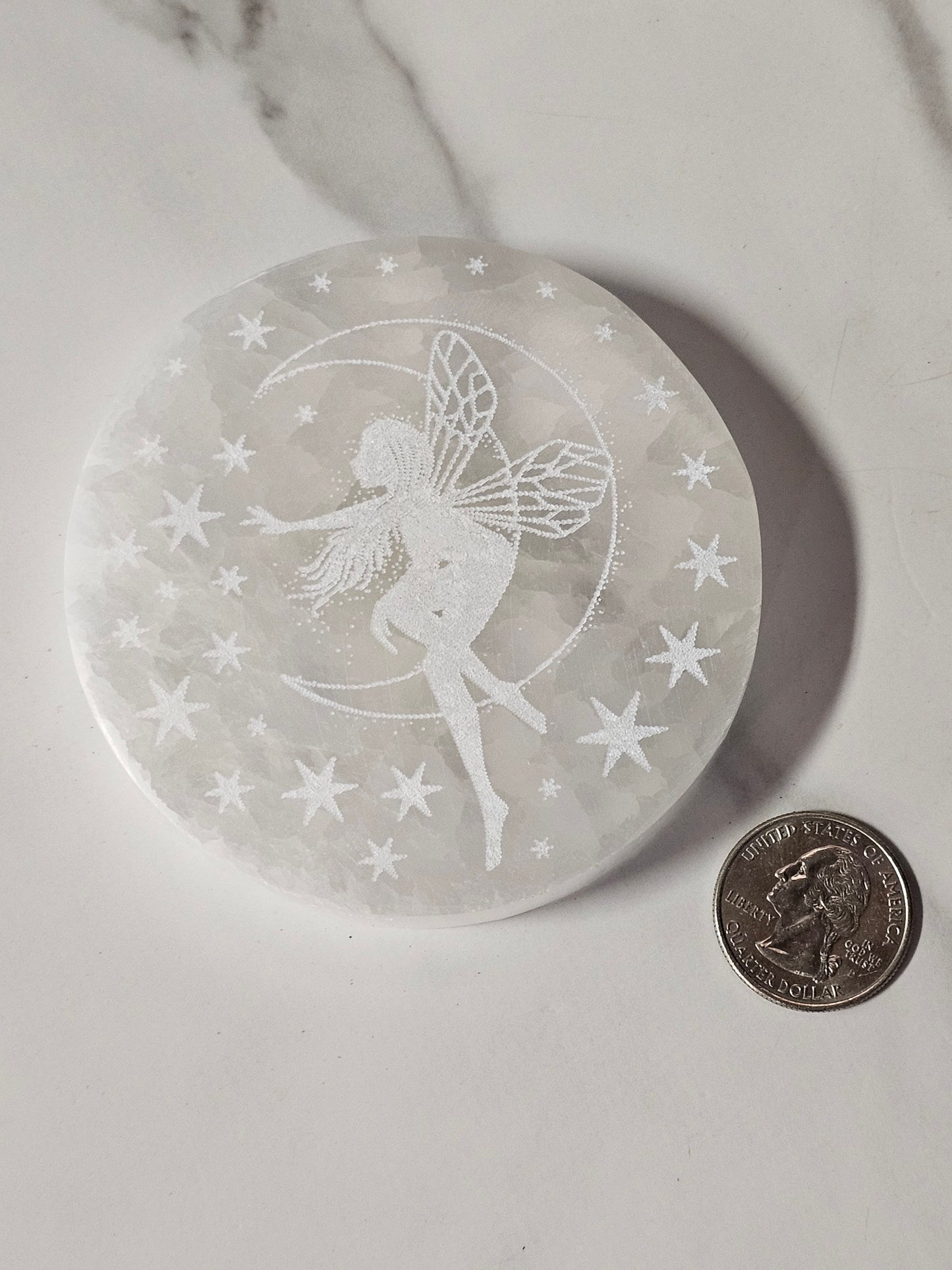 Selenite Charging Plate Fairy Design
