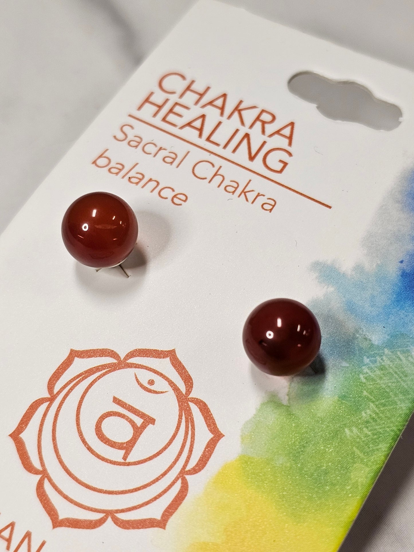 Carnelian 8mm Stud Earrings