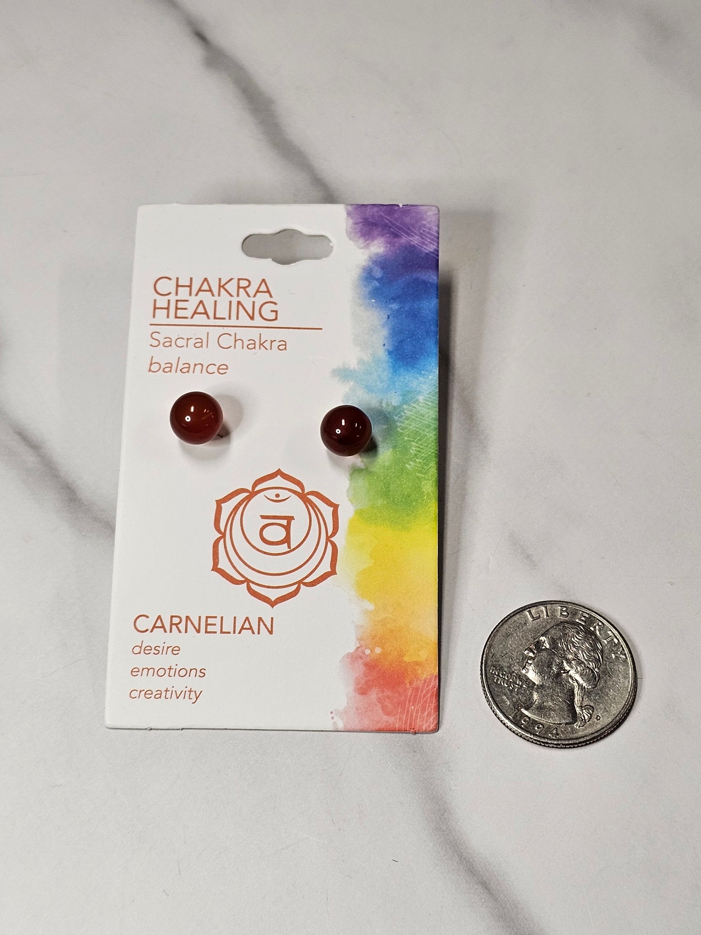 Carnelian 8mm Stud Earrings