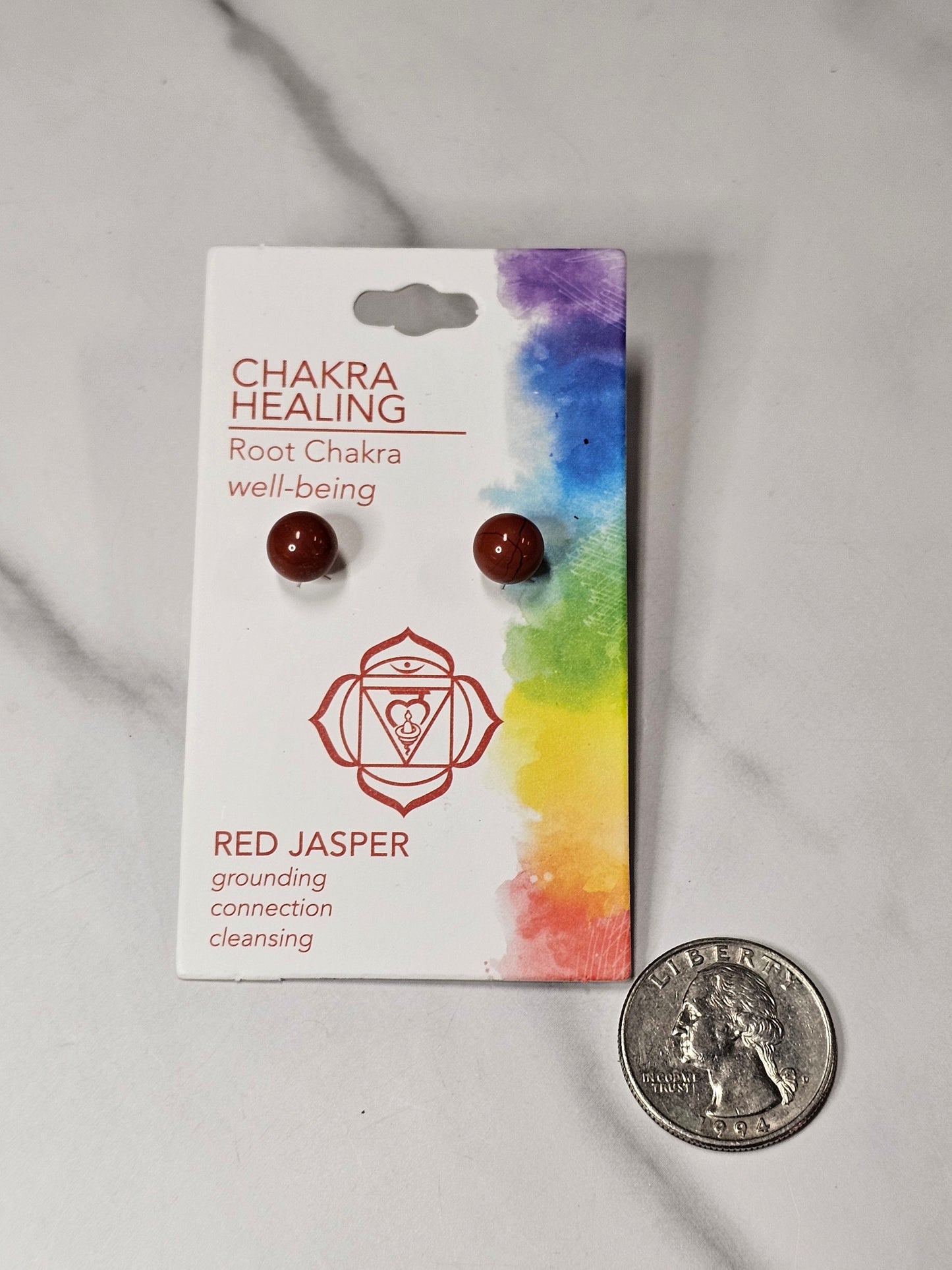 Red Jasper 8mm Stud Earrings