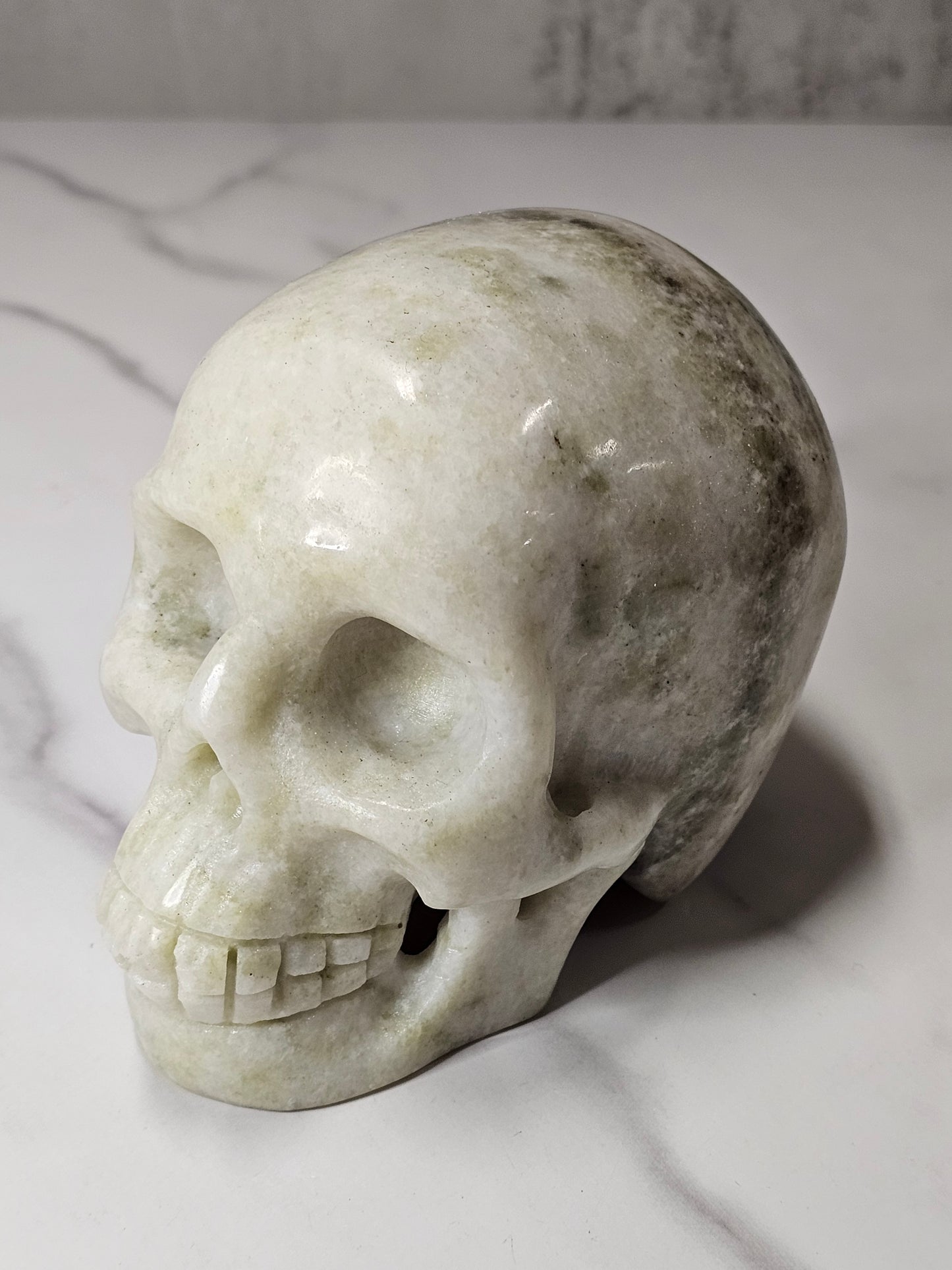 White Jade Skull Carving