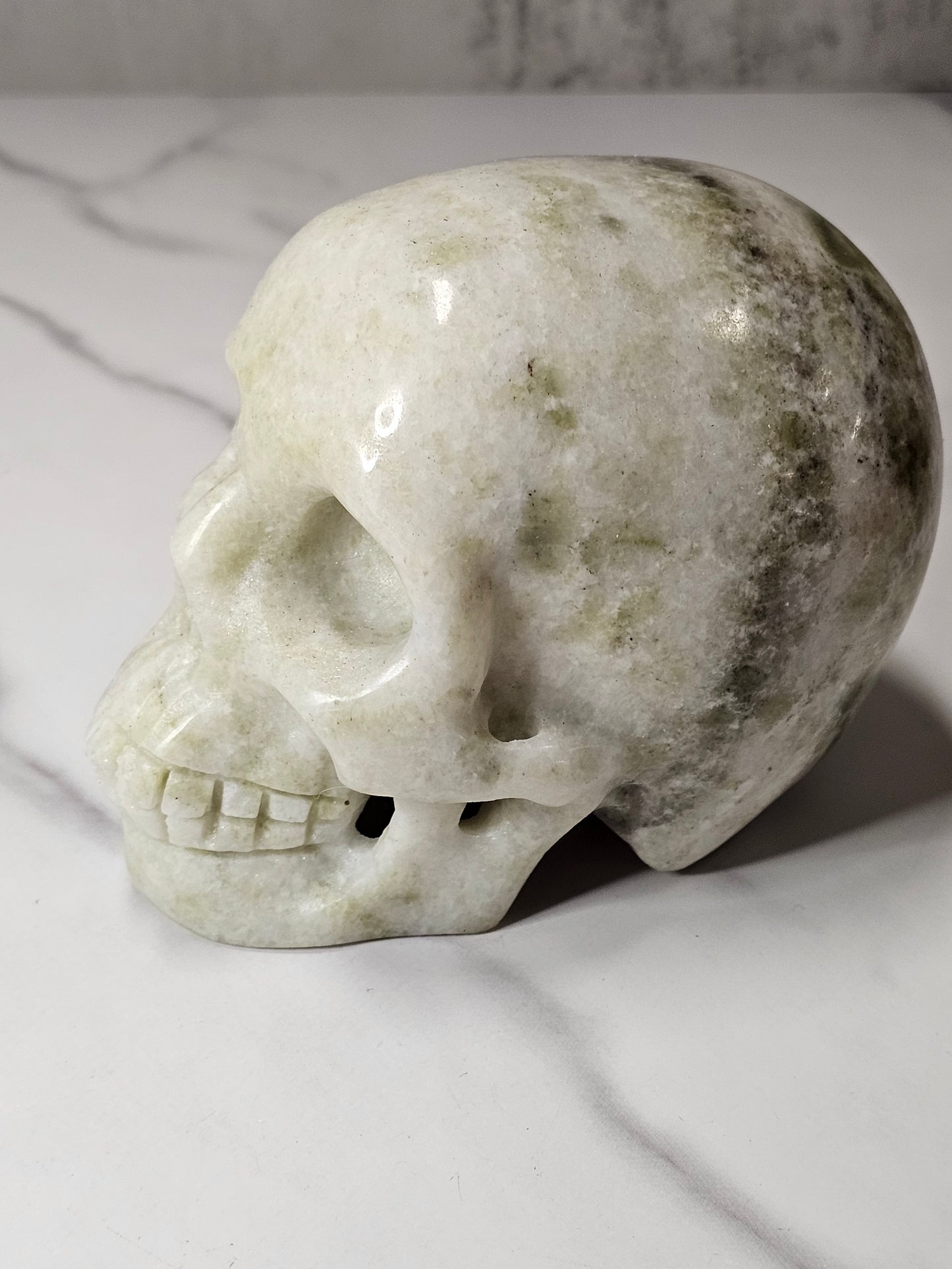 White Jade Skull Carving