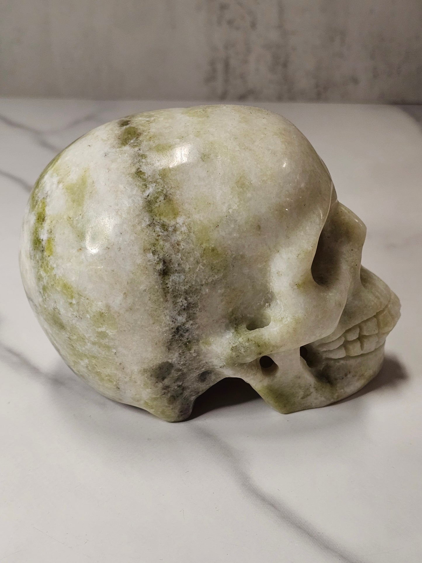 White Jade Skull Carving