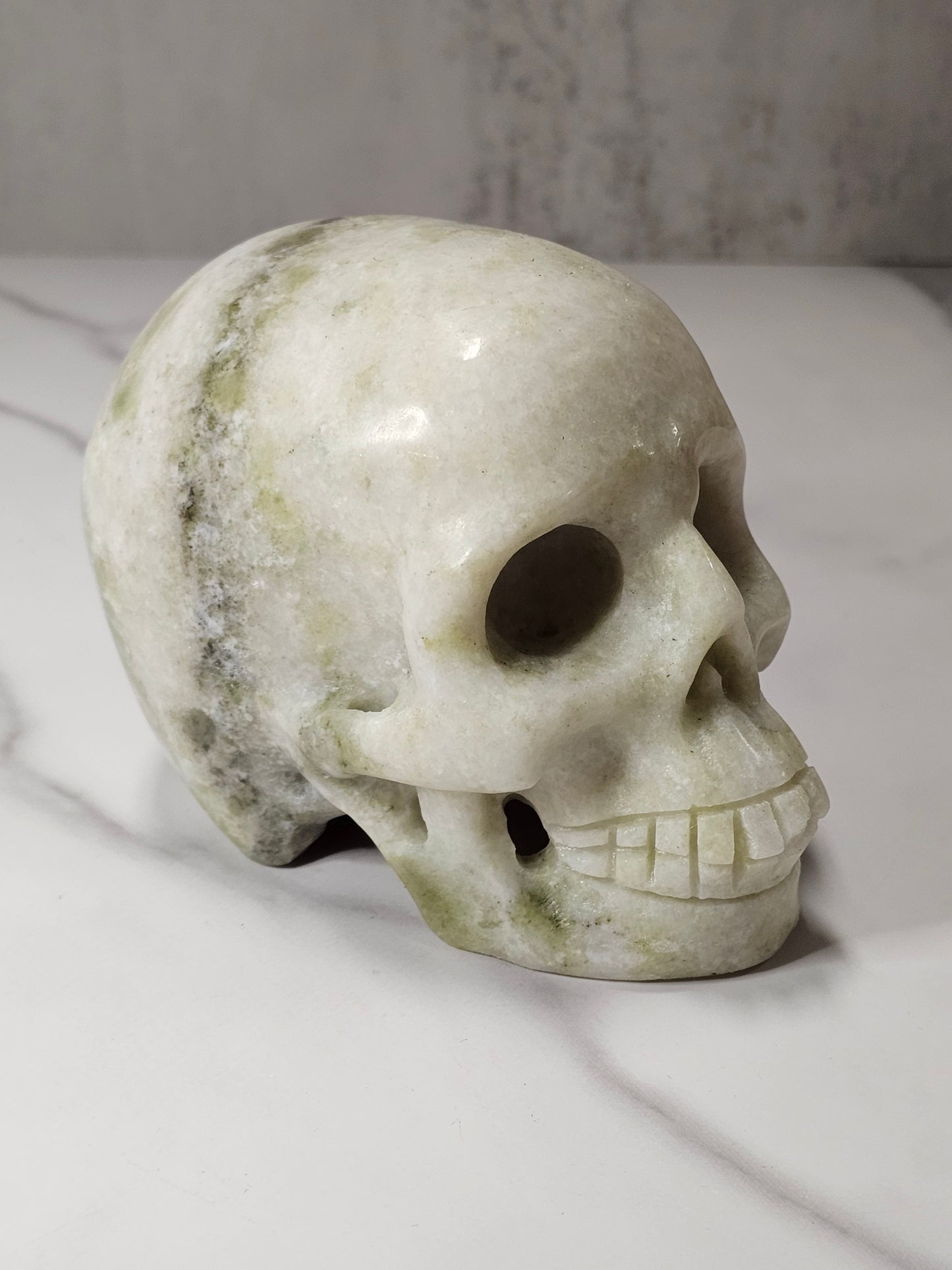 White Jade Skull Carving