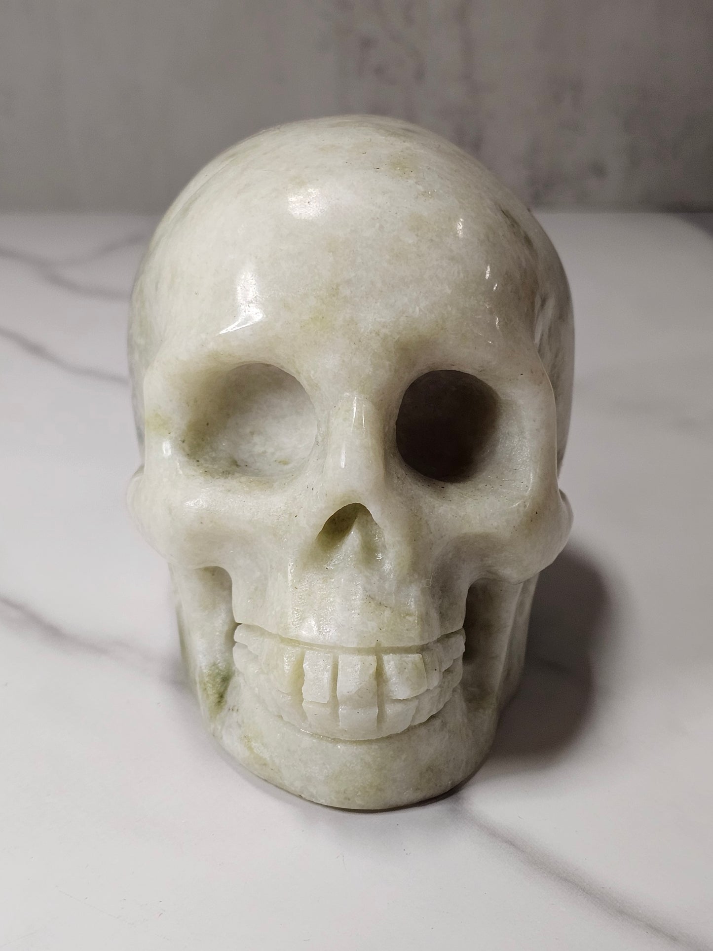 White Jade Skull Carving