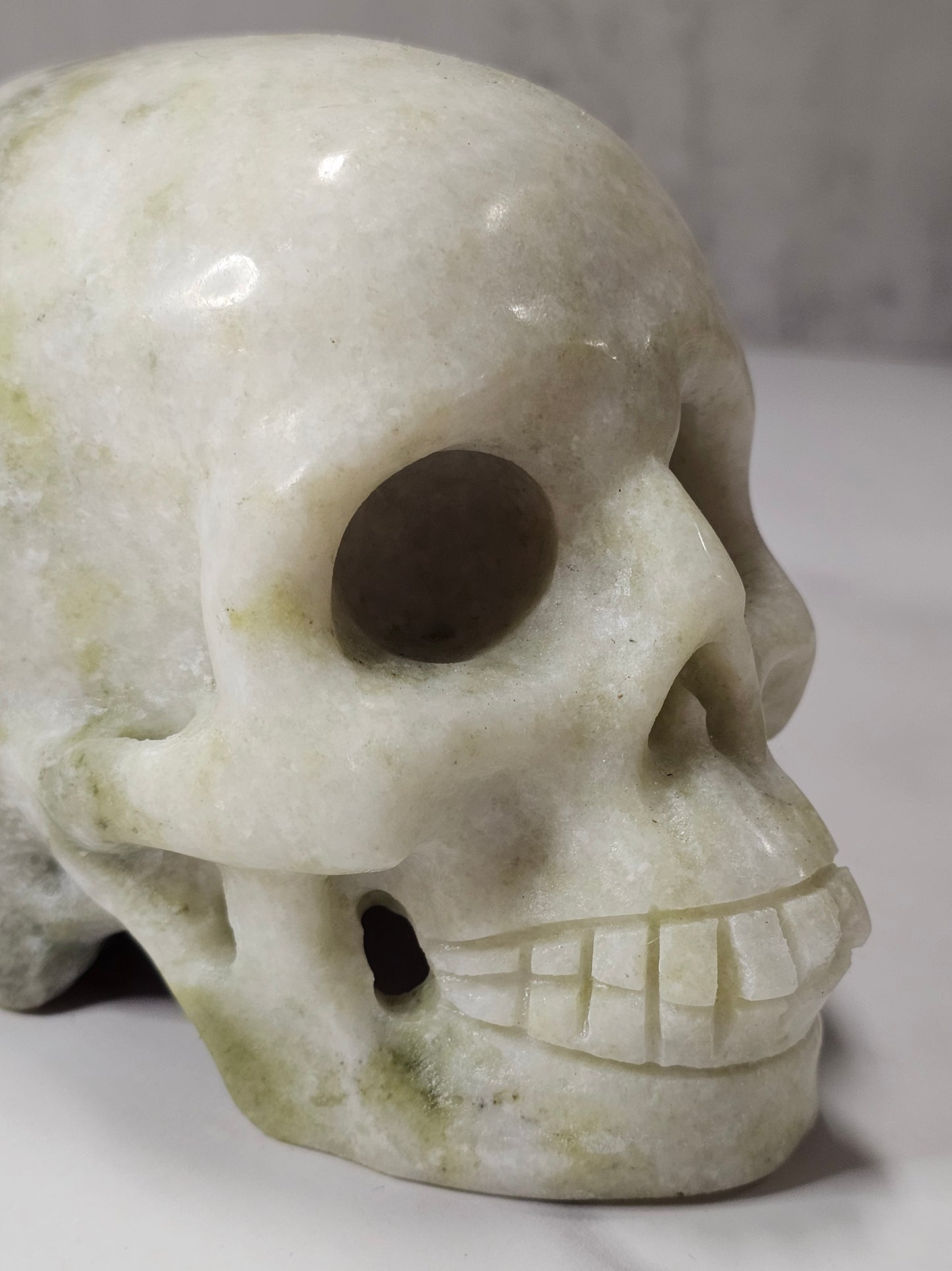 White Jade Skull Carving