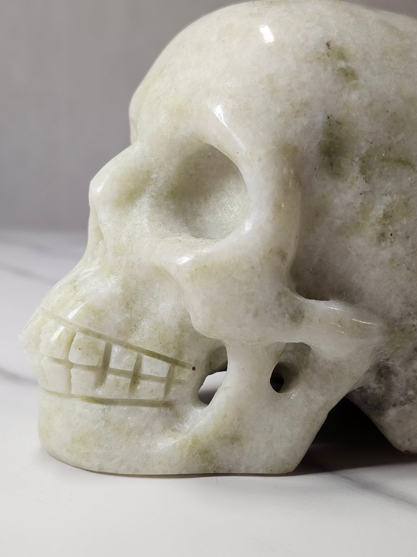 White Jade Skull Carving