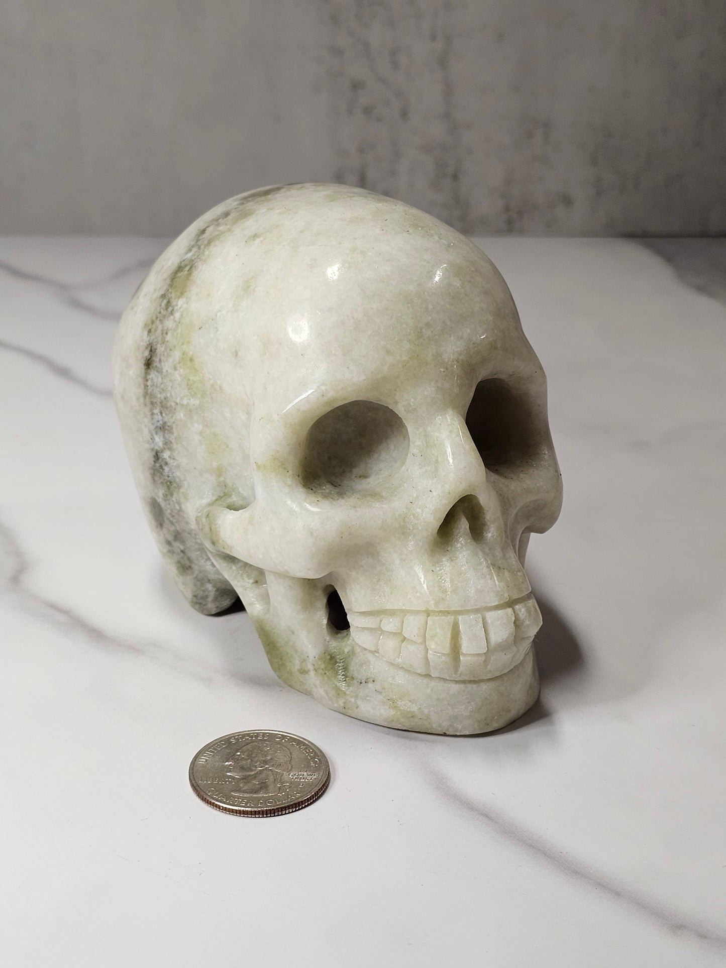 White Jade Skull Carving