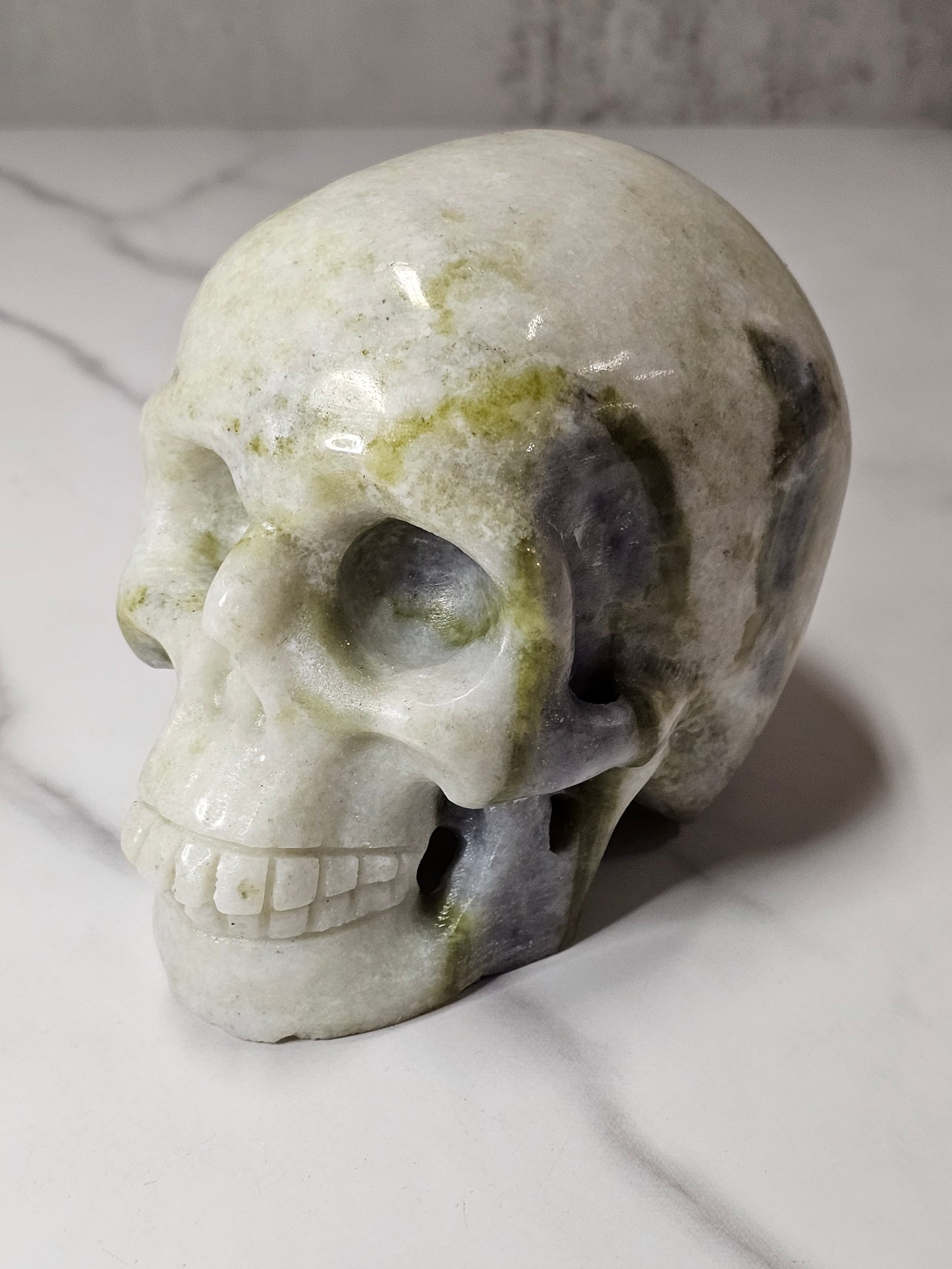 White Jade Skull Carving