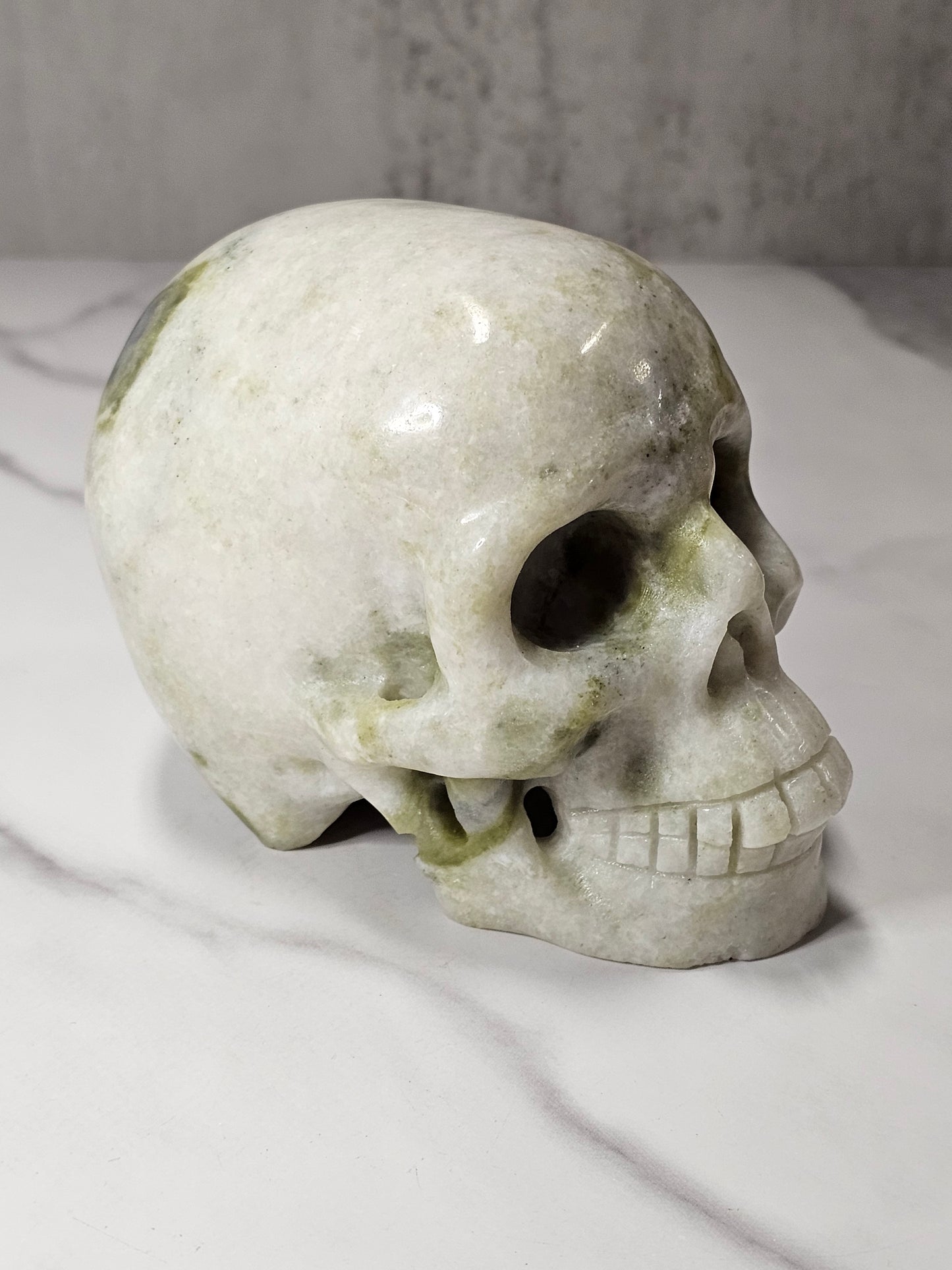 White Jade Skull Carving