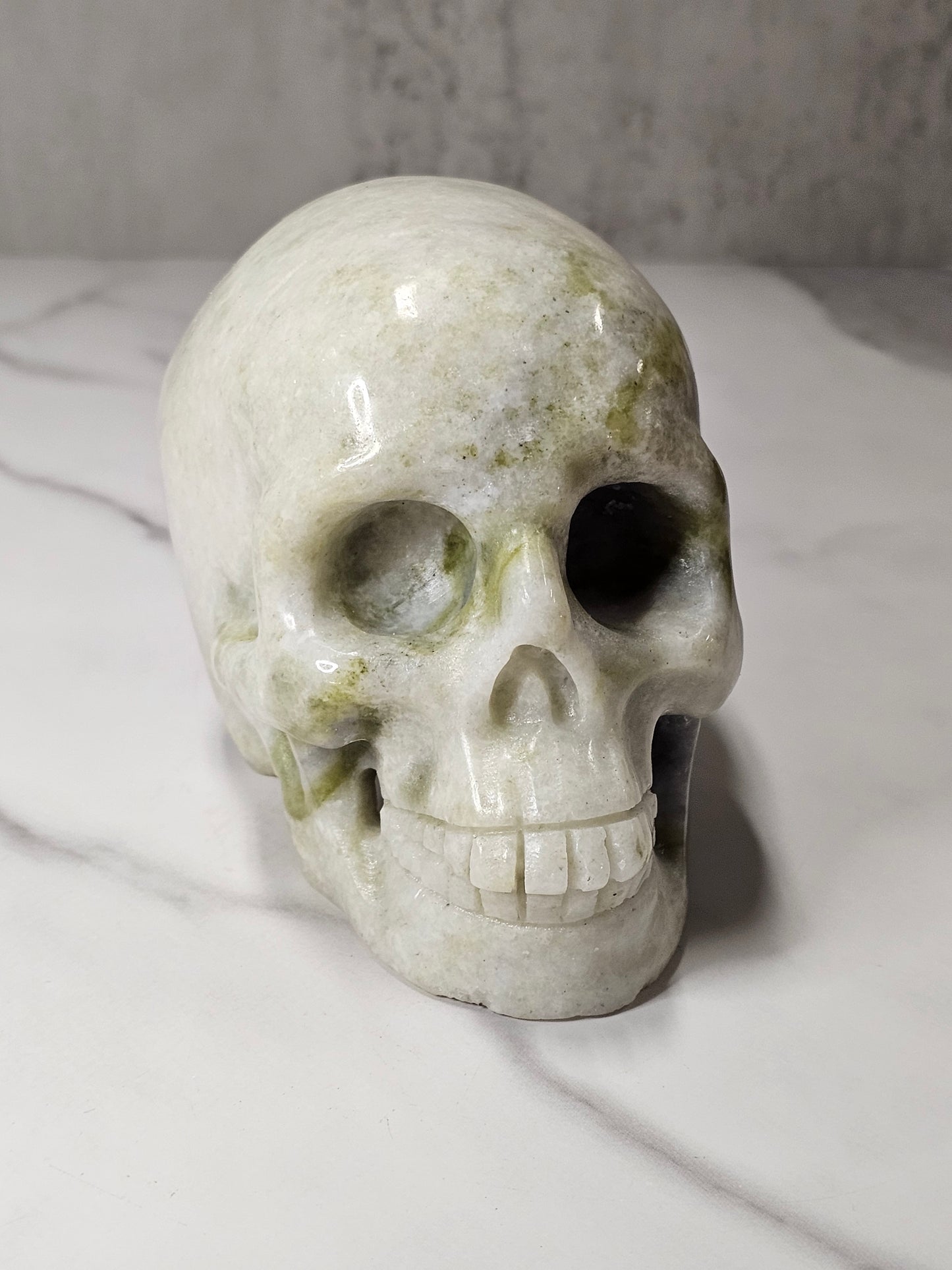 White Jade Skull Carving