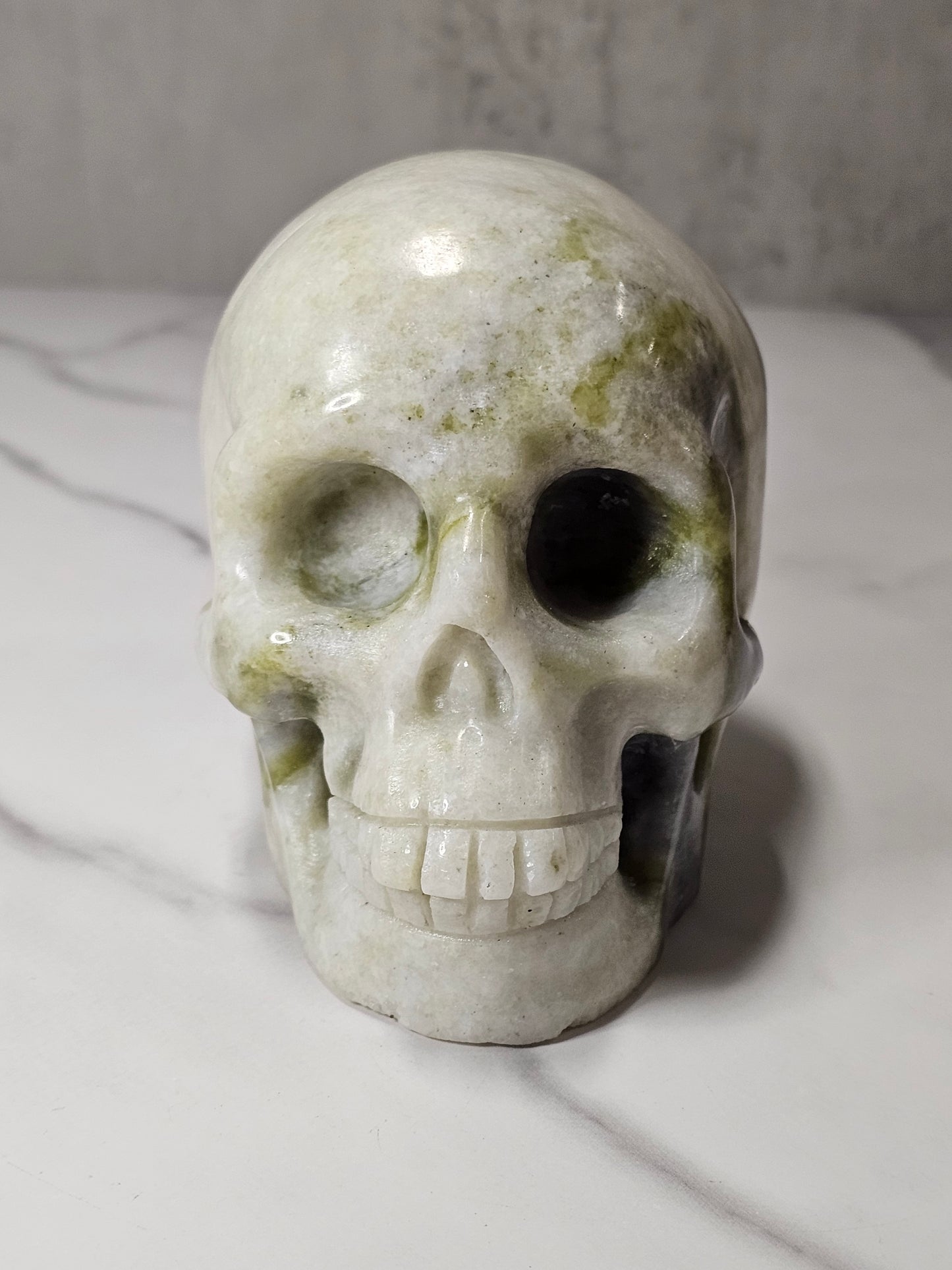 White Jade Skull Carving
