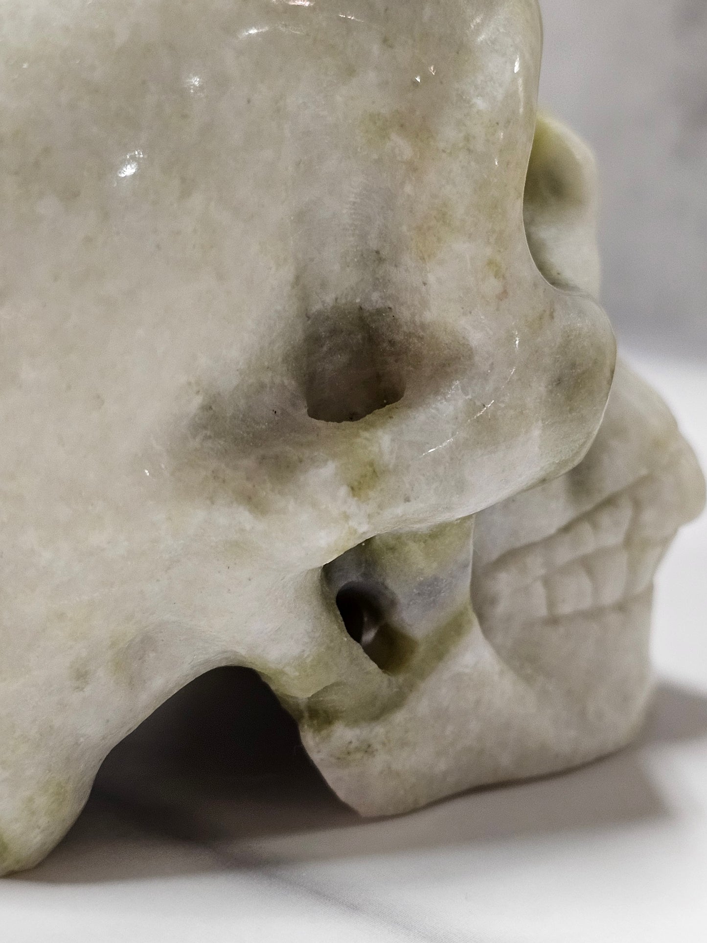 White Jade Skull Carving
