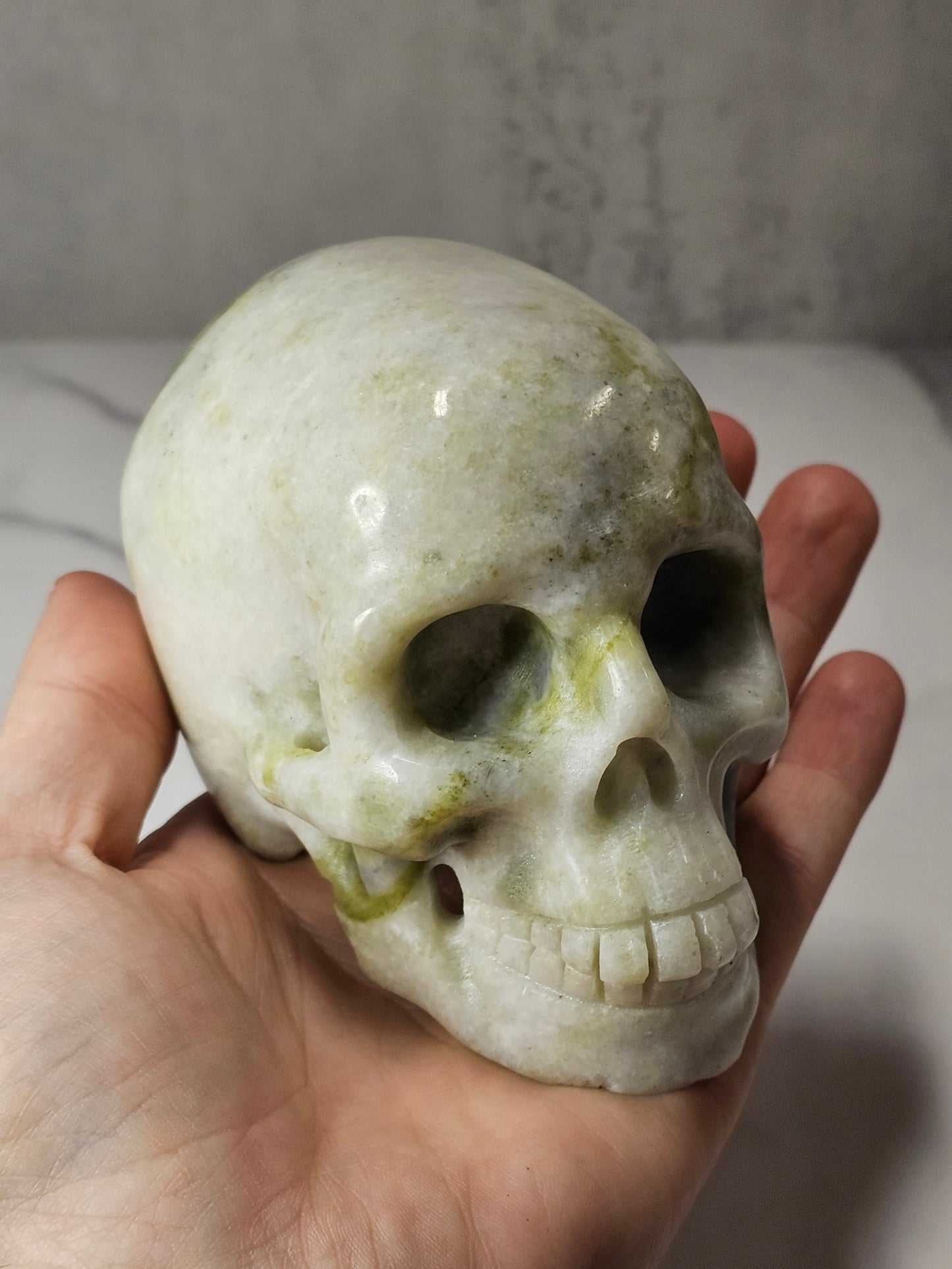 White Jade Skull Carving