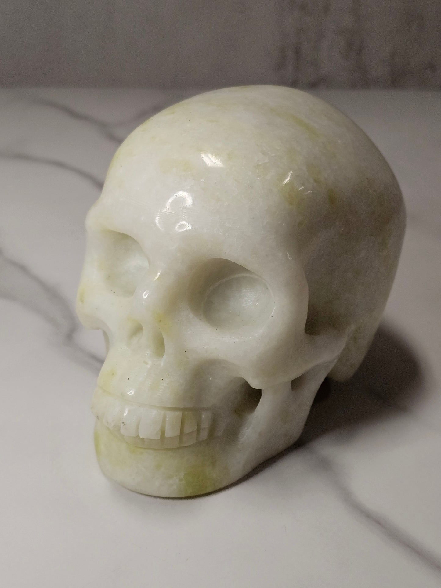 White Jade Skull Carving