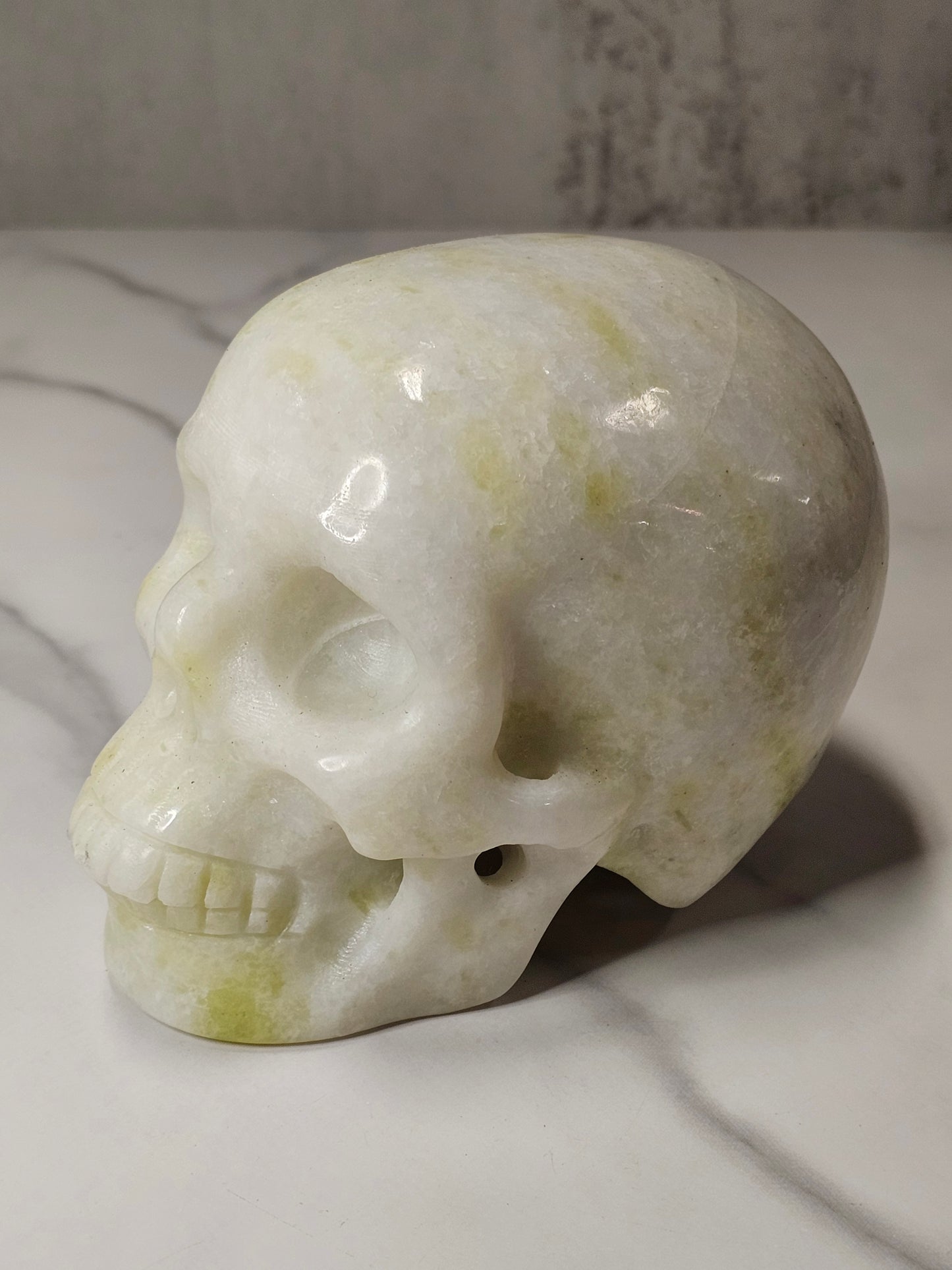 White Jade Skull Carving